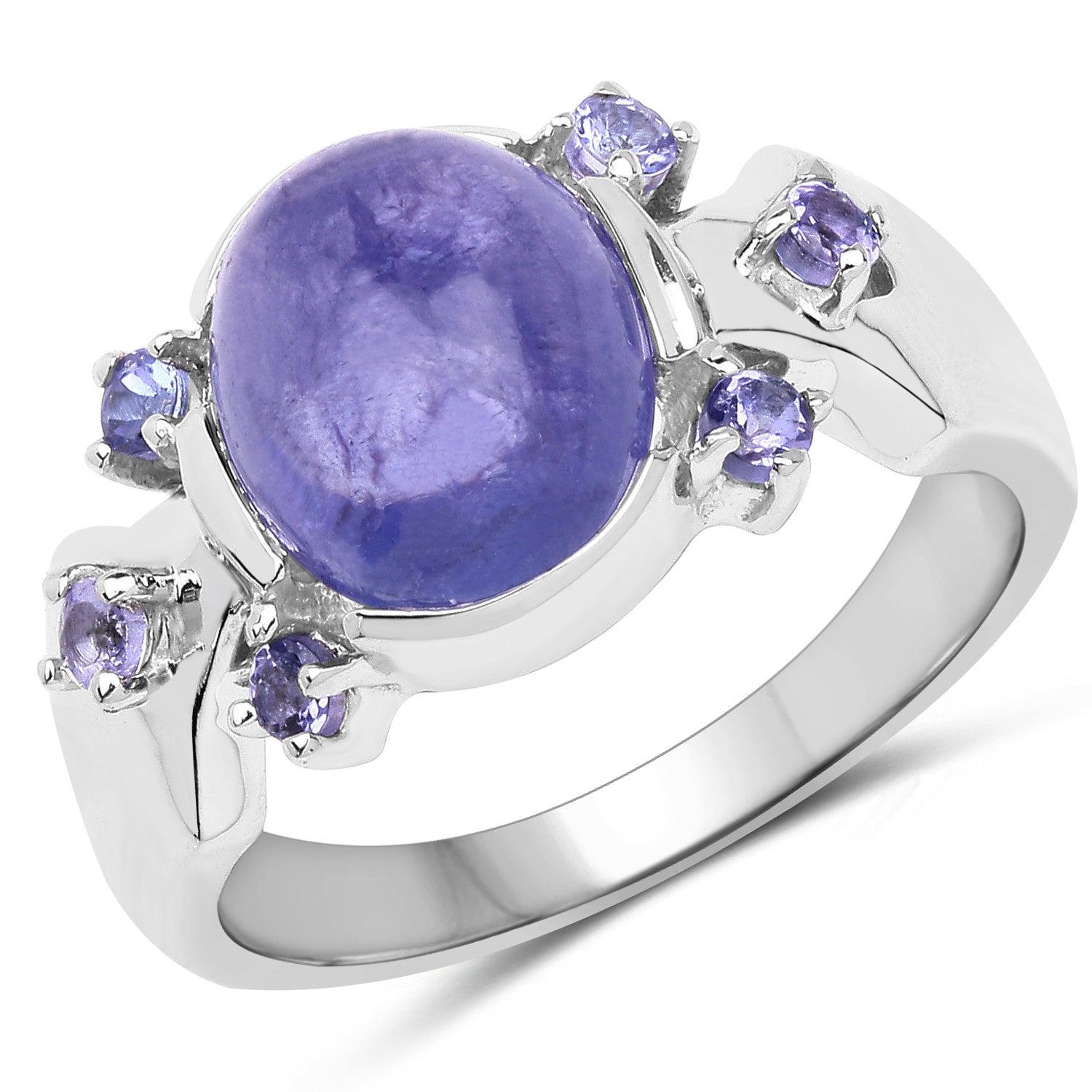 3.76 Carat Genuine Tanzanite .925 Sterling Silver Ring on sale at MyriadMart