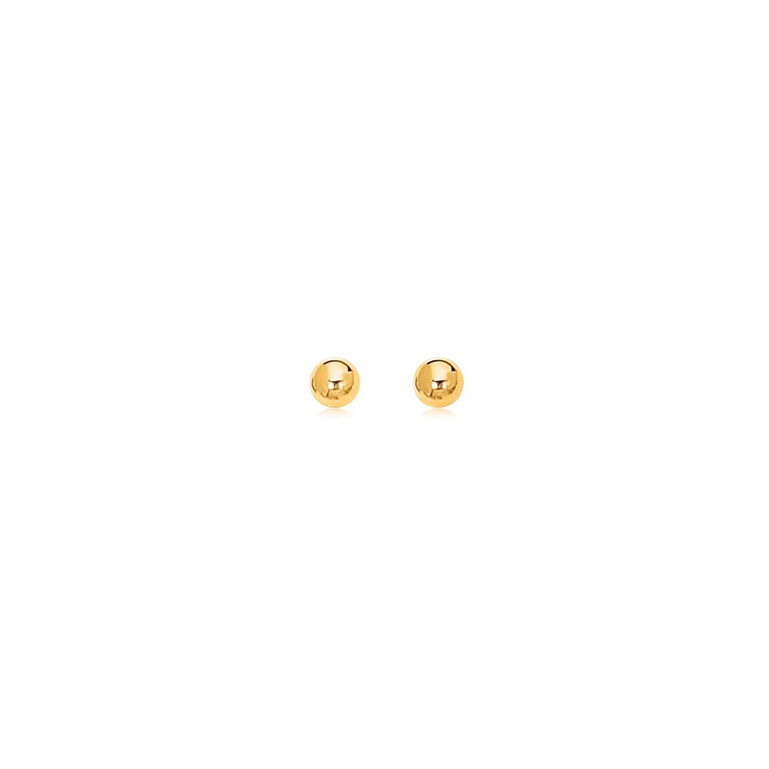 14k Yellow Gold Polished Round Stud Earrings on sale at MyriadMart