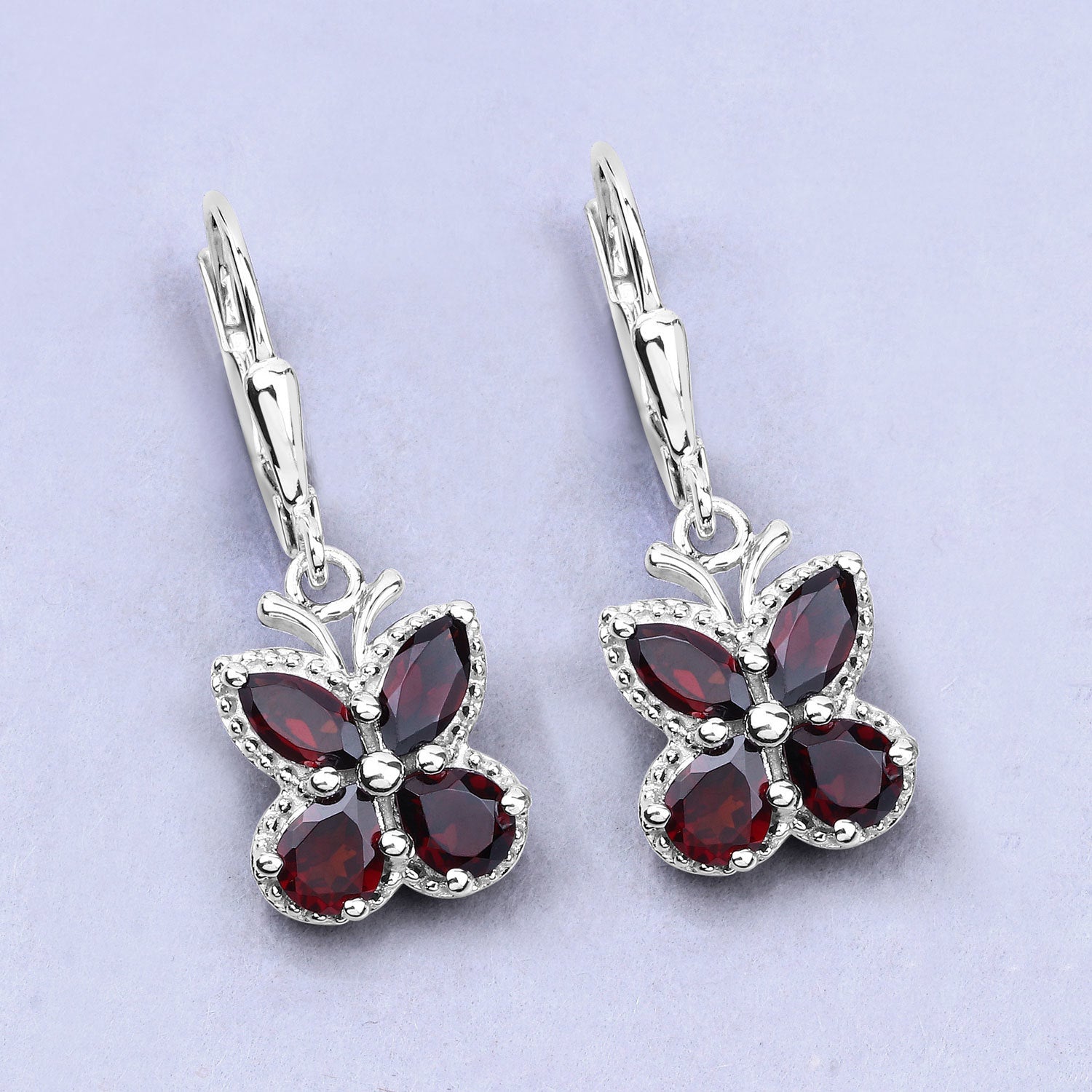 2.60 Carat Genuine Garnet .925 Sterling Silver Earrings on sale at MyriadMart