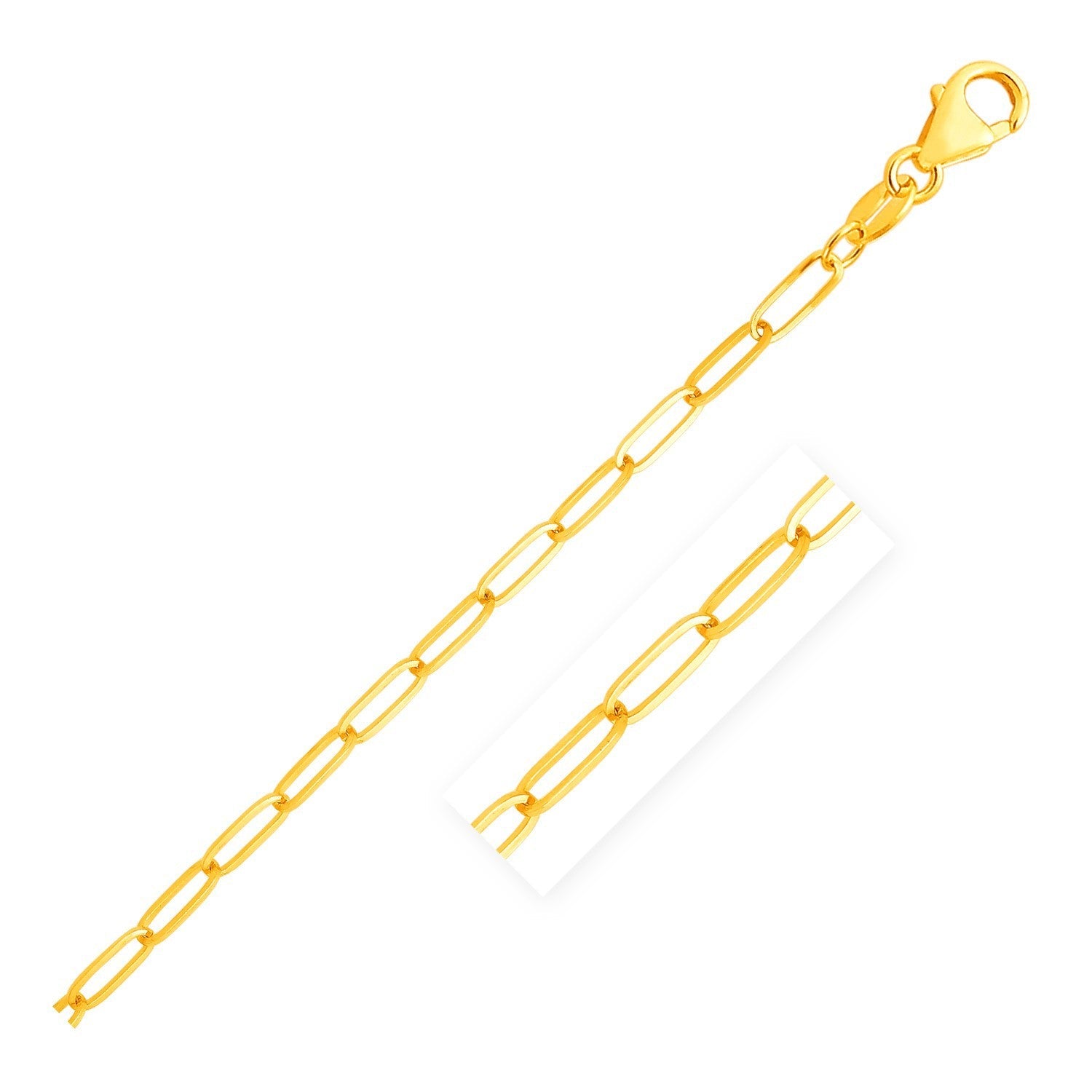14K Yellow Gold Paperclip Bracelet 4.0mm on sale at MyriadMart