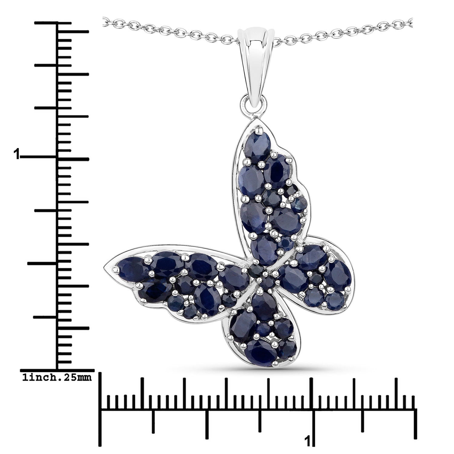 4.36 Carat Genuine Blue Sapphire .925 Sterling Silver Pendant on sale at MyriadMart