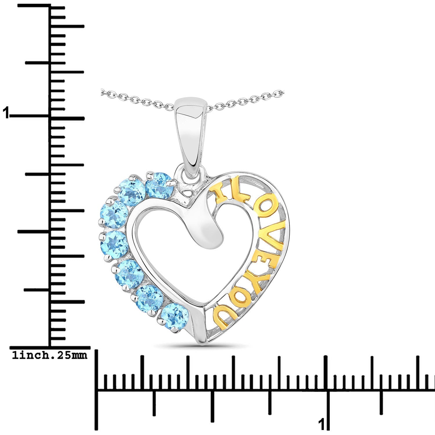 0.84 Carat Genuine Swiss Blue Topaz .925 Sterling Silver Pendant on sale at MyriadMart