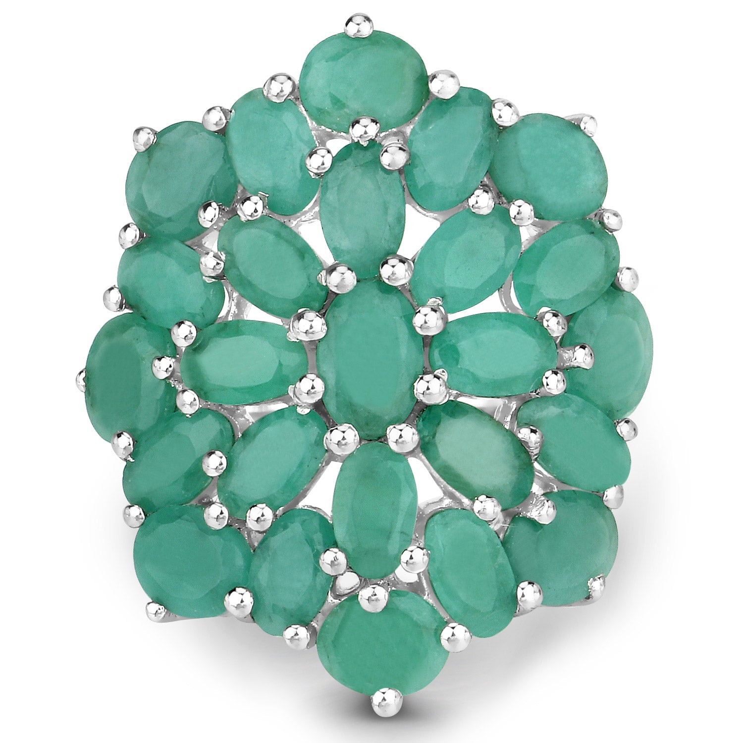 5.88 Carat Genuine Emerald .925 Sterling Silver Ring on sale at MyriadMart