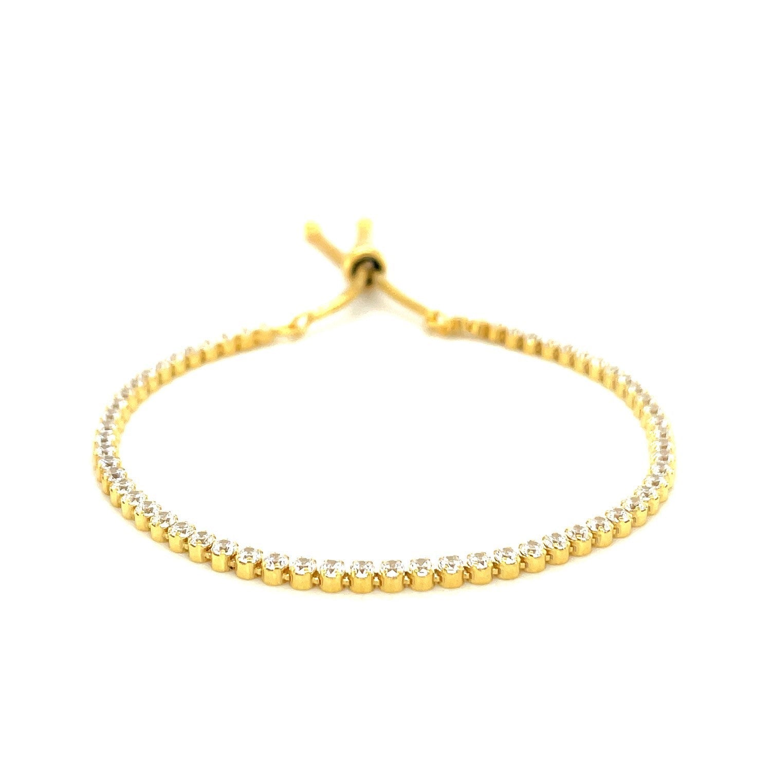 Adjustable Tennis Style Bracelet with Cubic Zirconia in Sterling Silver on sale at MyriadMart