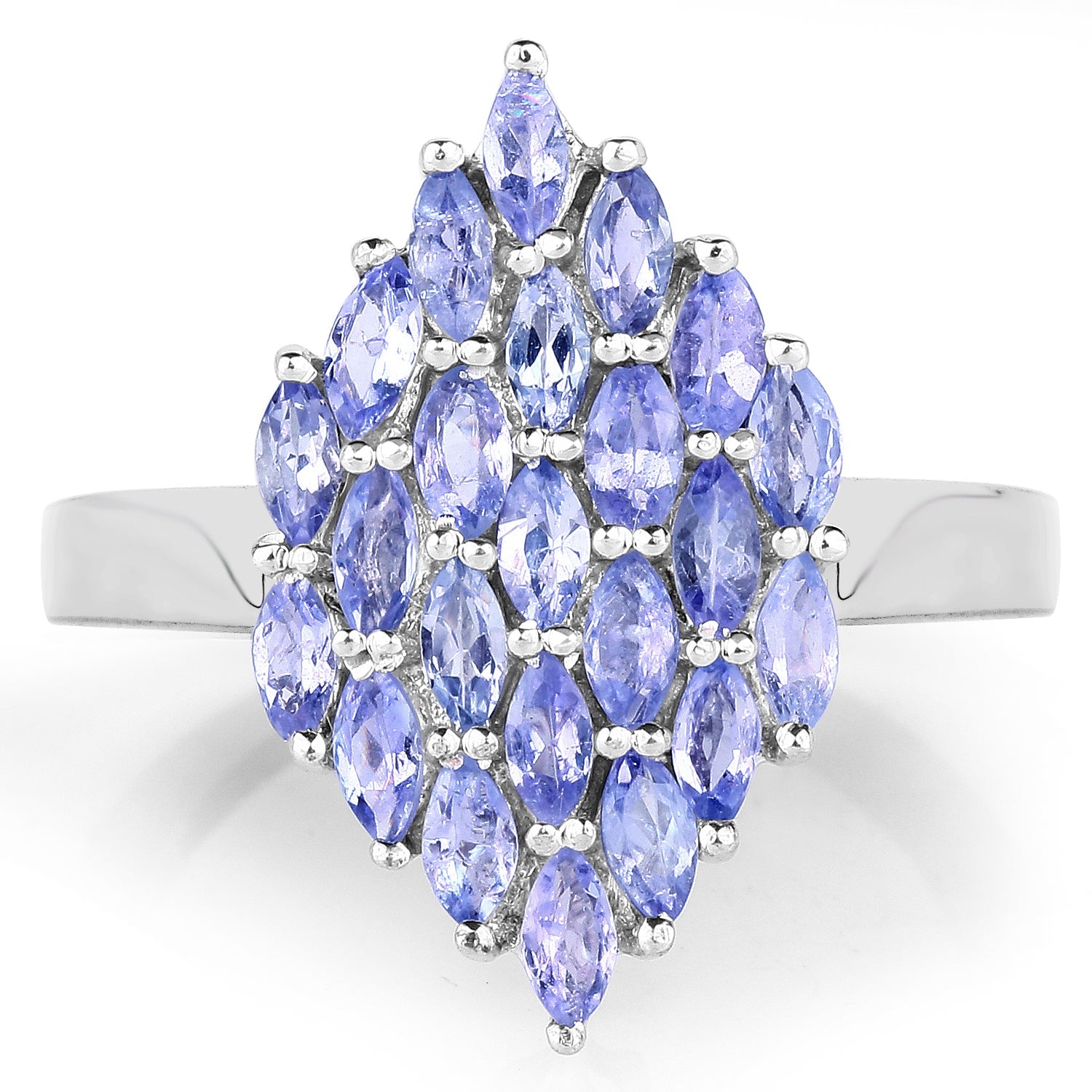 1.84 Carat Genuine Tanzanite .925 Sterling Silver Ring on sale at MyriadMart
