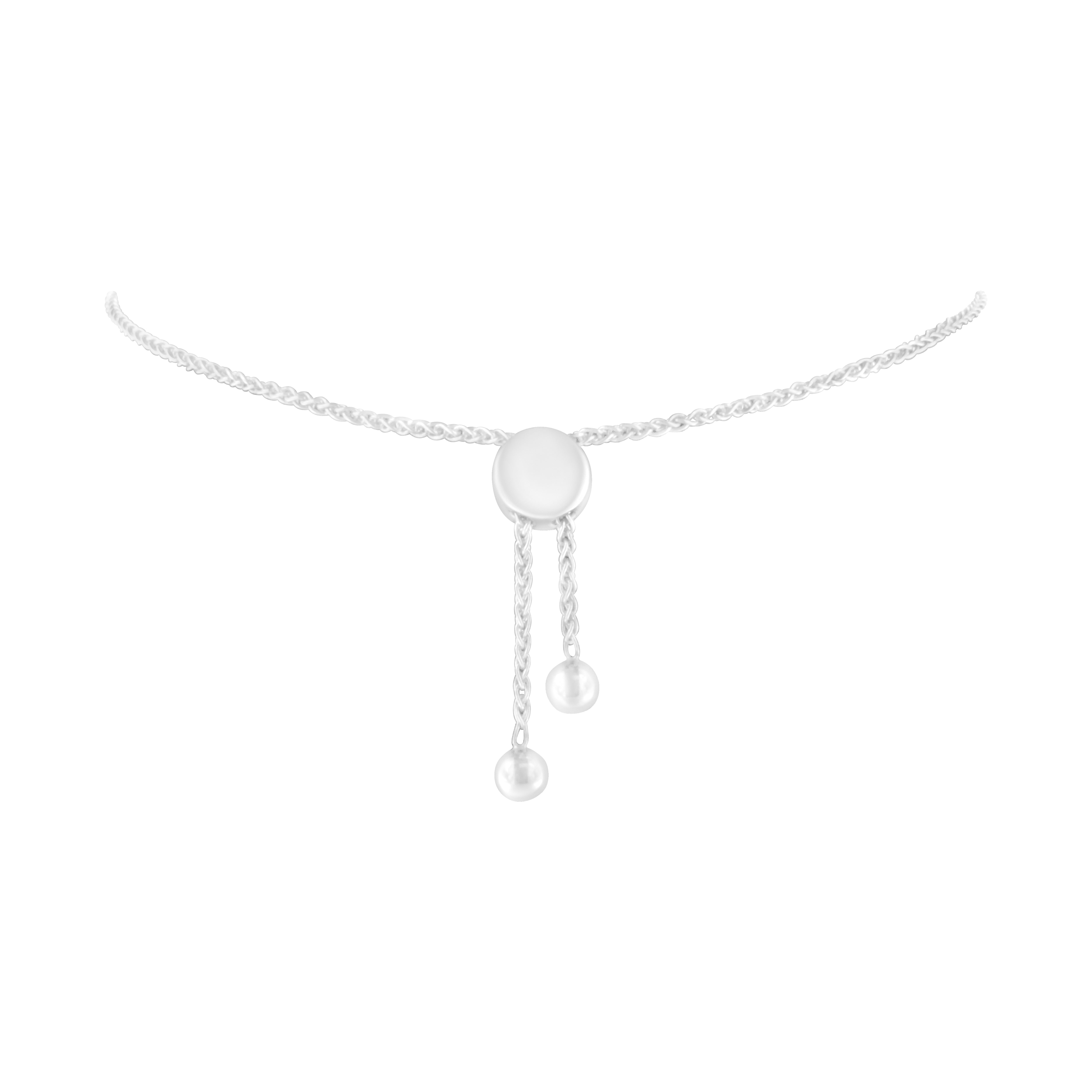 Sterling Silver Diamond Woven Heart Bolo Bracelet 0.1 cttw, H-I Color, I2-I3 Clarity on sale at MyriadMart