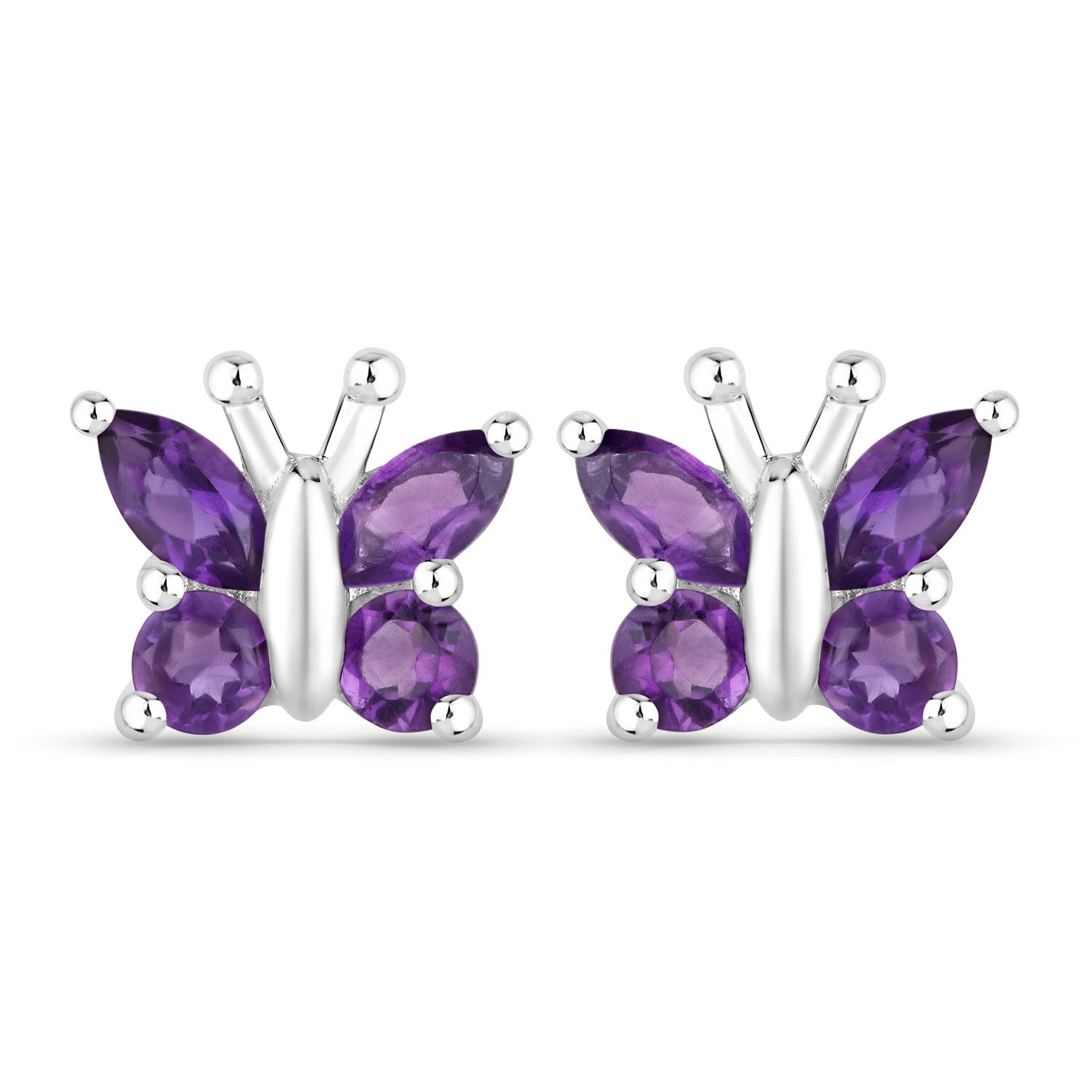 1.00 Carat Genuine Amethyst .925 Sterling Silver Earrings on sale at MyriadMart