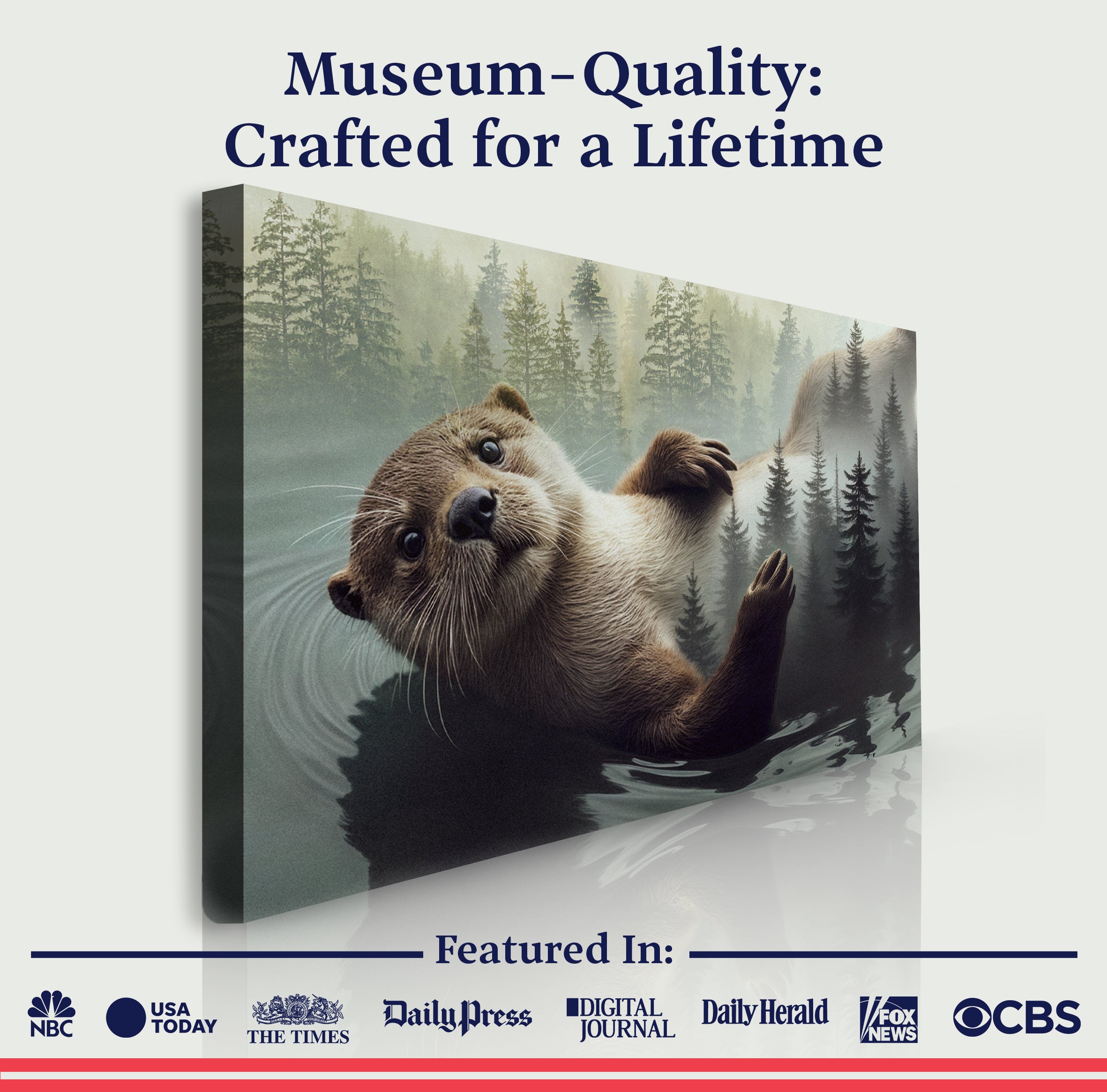 Otter Double Exposure Wall Art on sale at MyriadMart