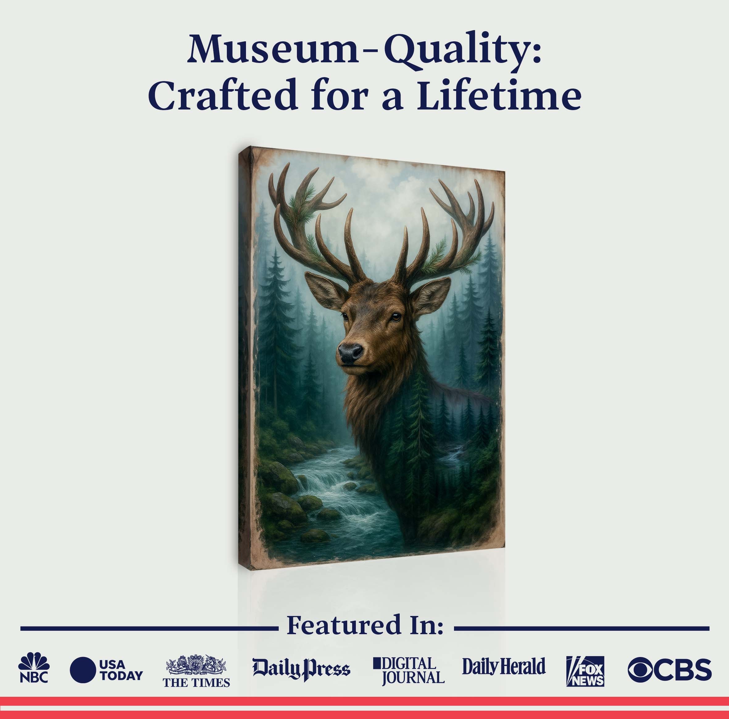 Misty Stag Double Exposure Wall Art on sale at MyriadMart