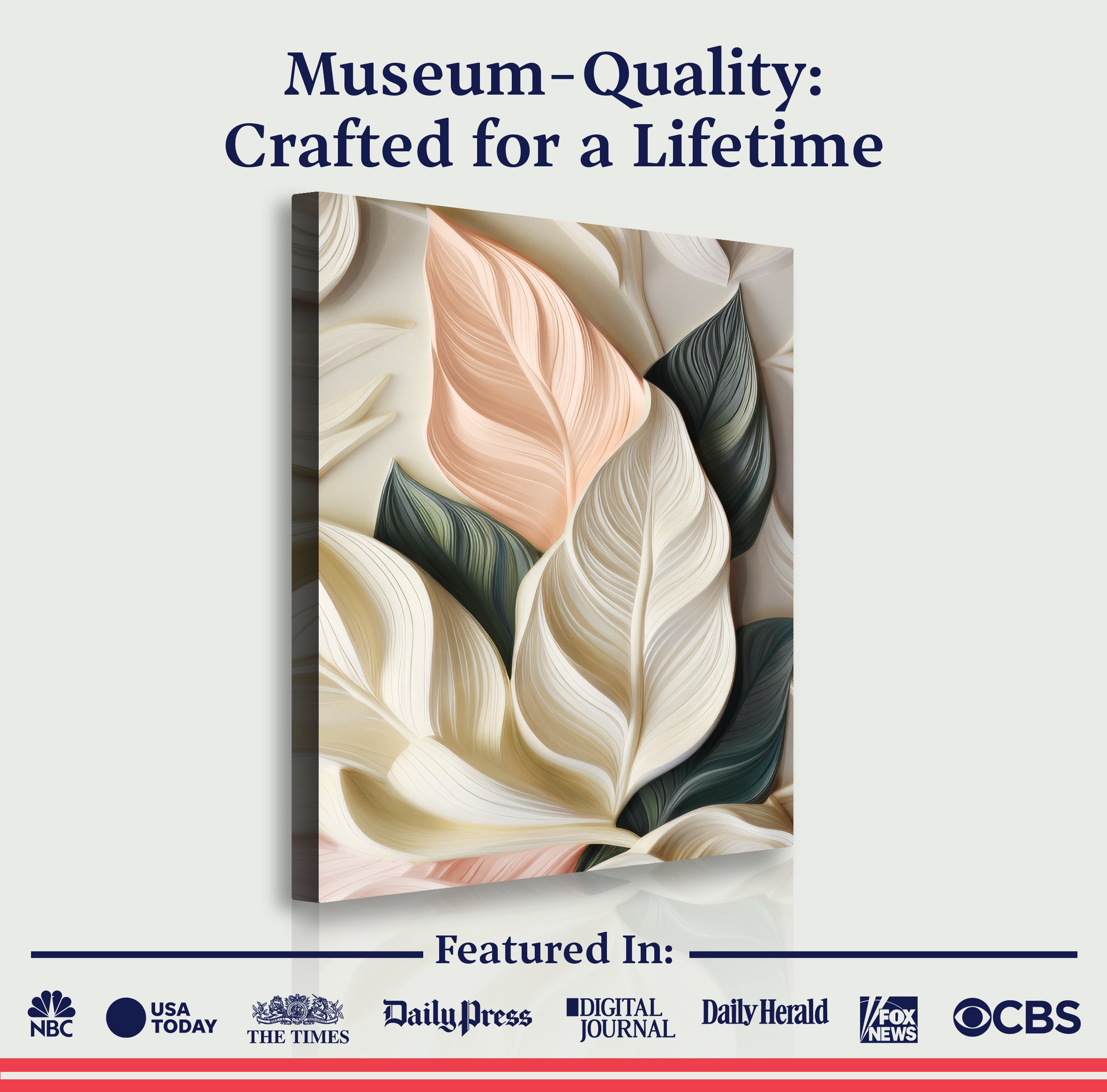 Elegant 3D Pastel Leaf Wall Art on sale at MyriadMart