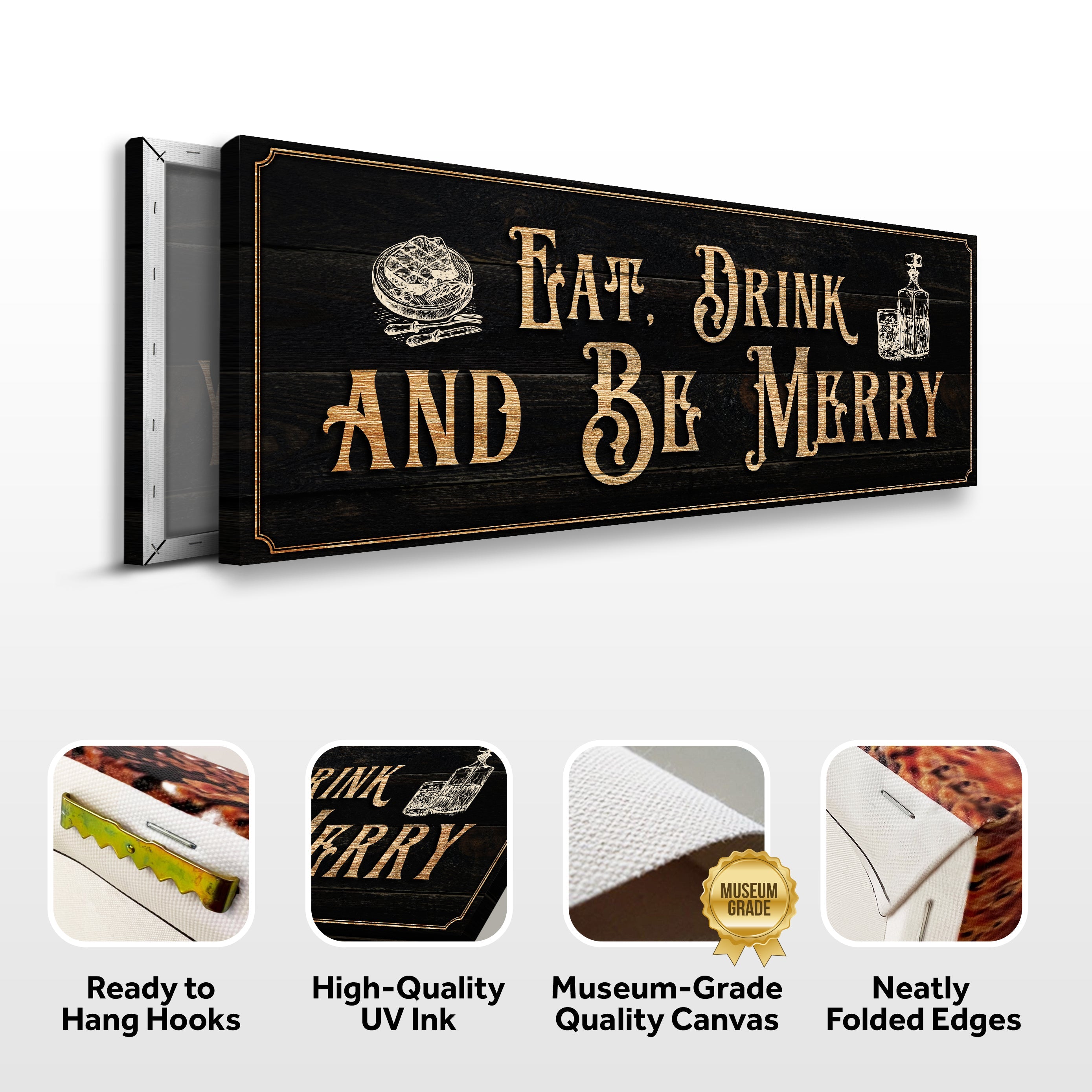 Eat, Drink And Be Merry Family Sign on sale at MyriadMart