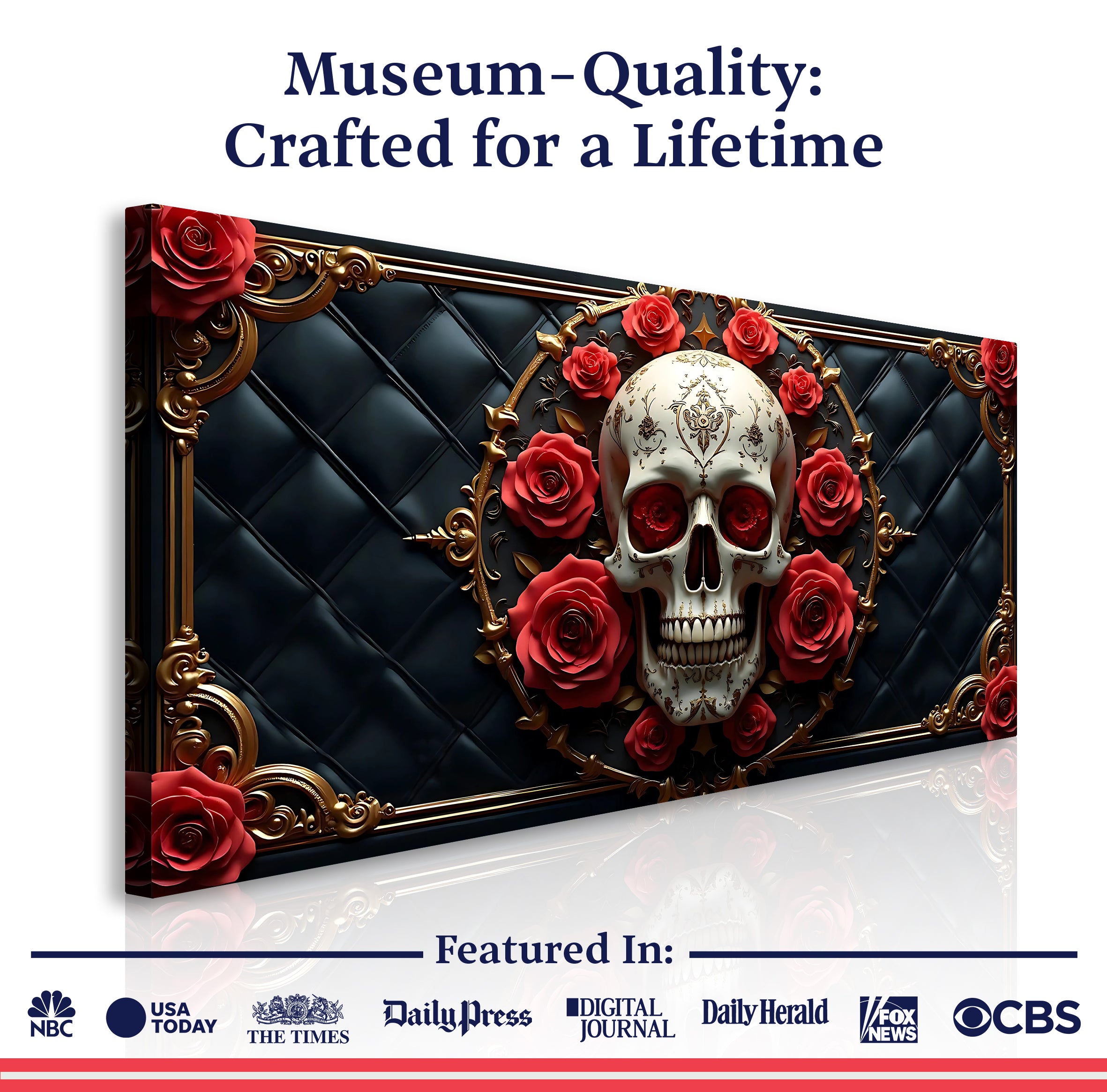 3D Rose and Skull Wall Art VII on sale at MyriadMart