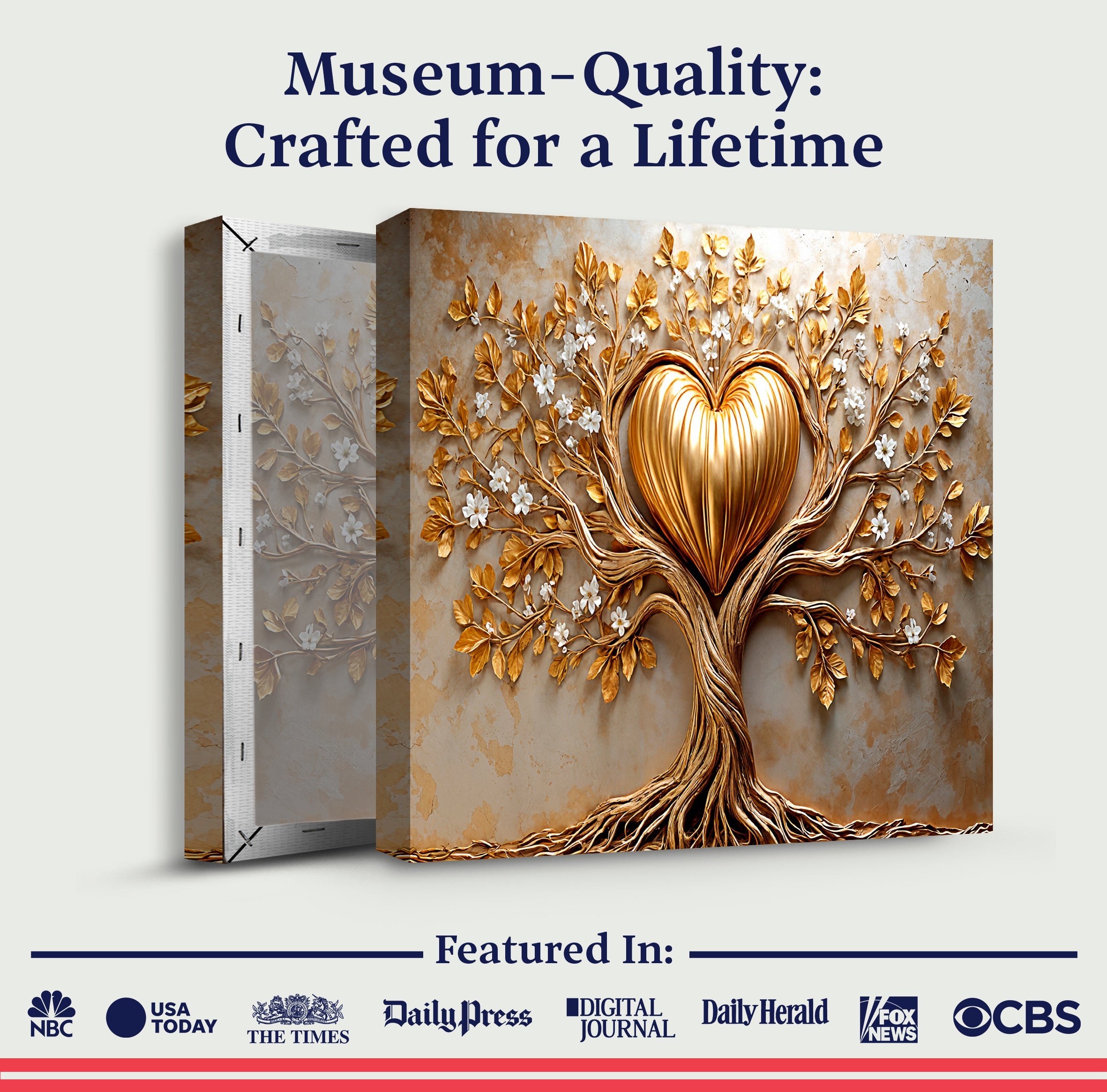 Golden Tree Heart Wall Art on sale at MyriadMart