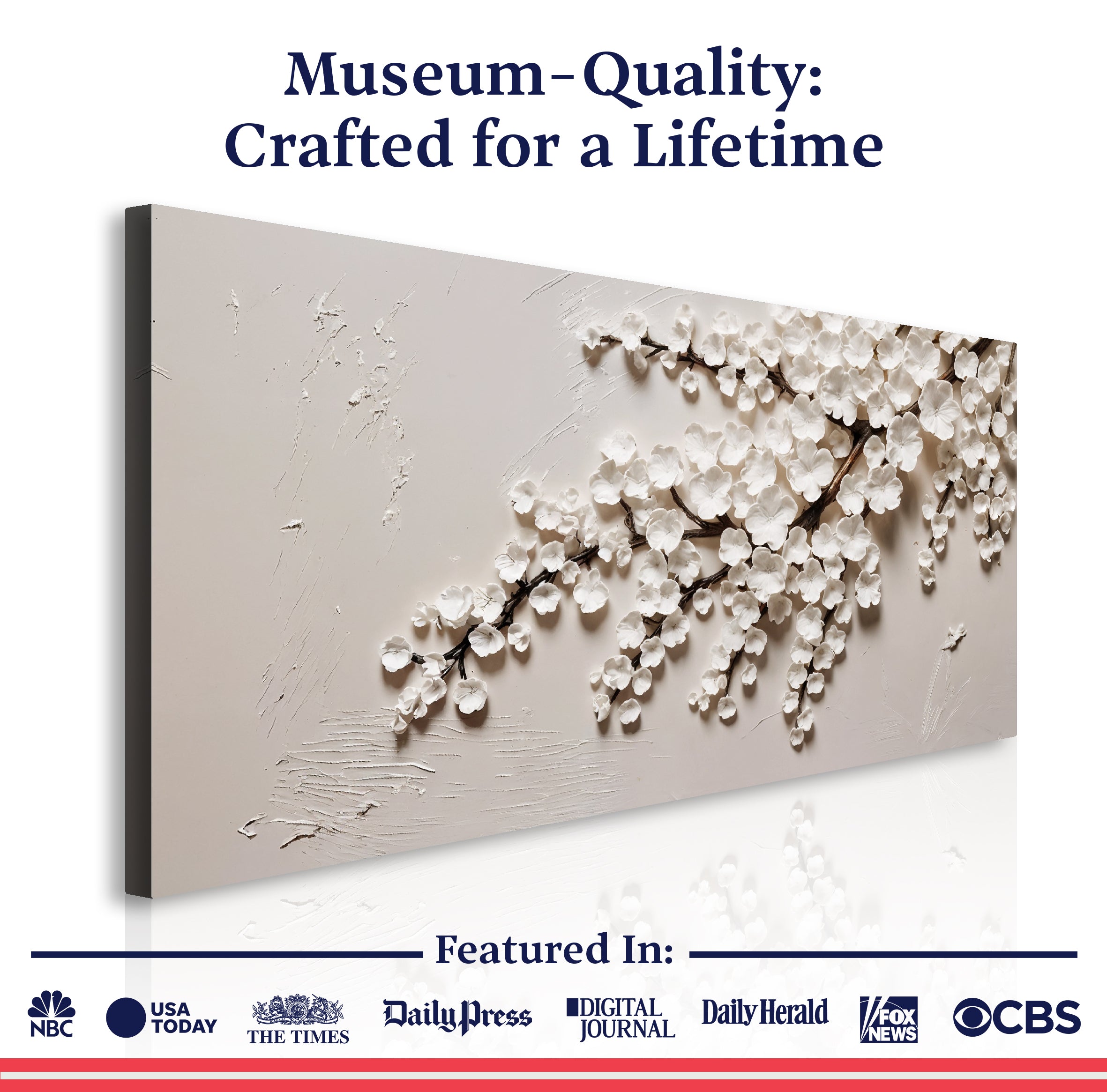 White Cherry Blossom Wall Art on sale at MyriadMart