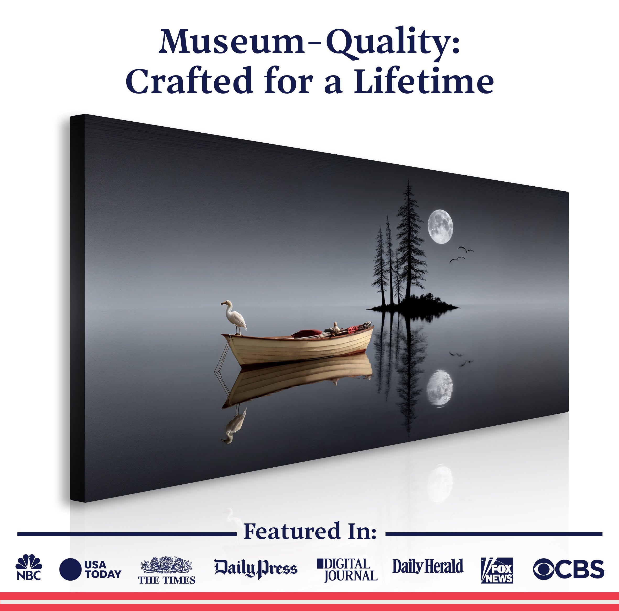 Modern Minimalist Night Lake Wall Art on sale at MyriadMart