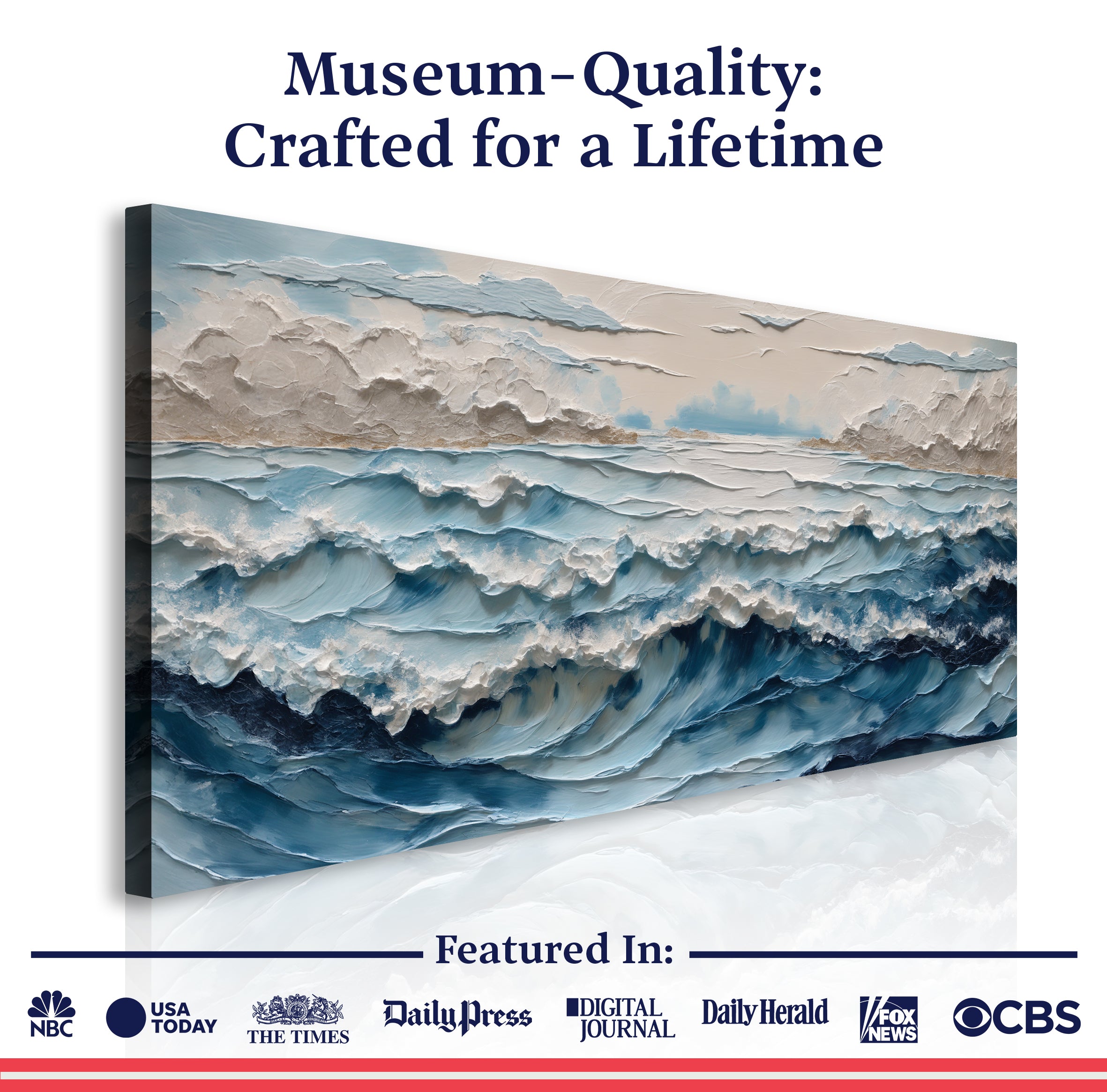Ocean Embrace Impasto Wall Art on sale at MyriadMart