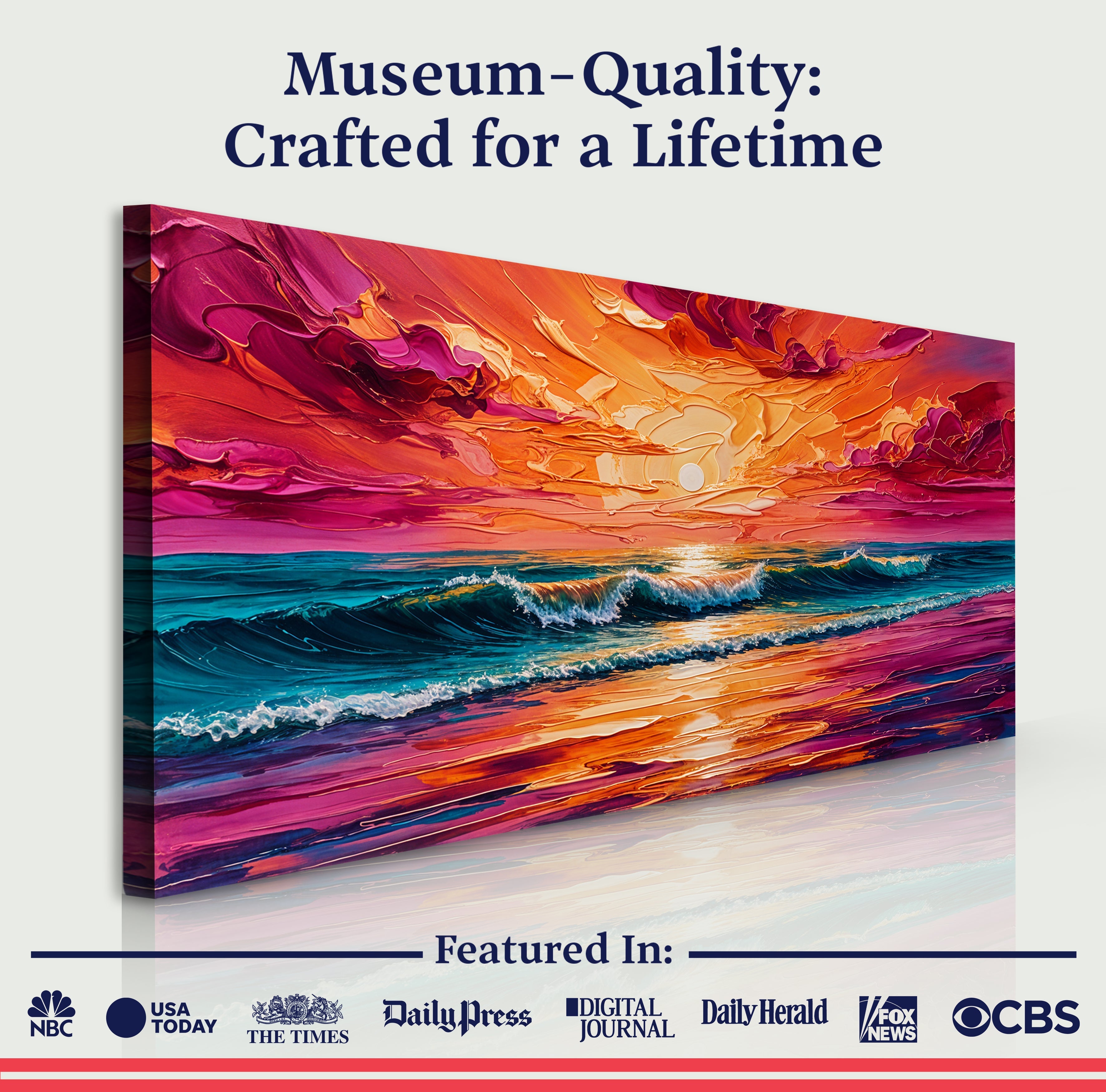 Coastal Sunset Impasto Wall Art on sale at MyriadMart