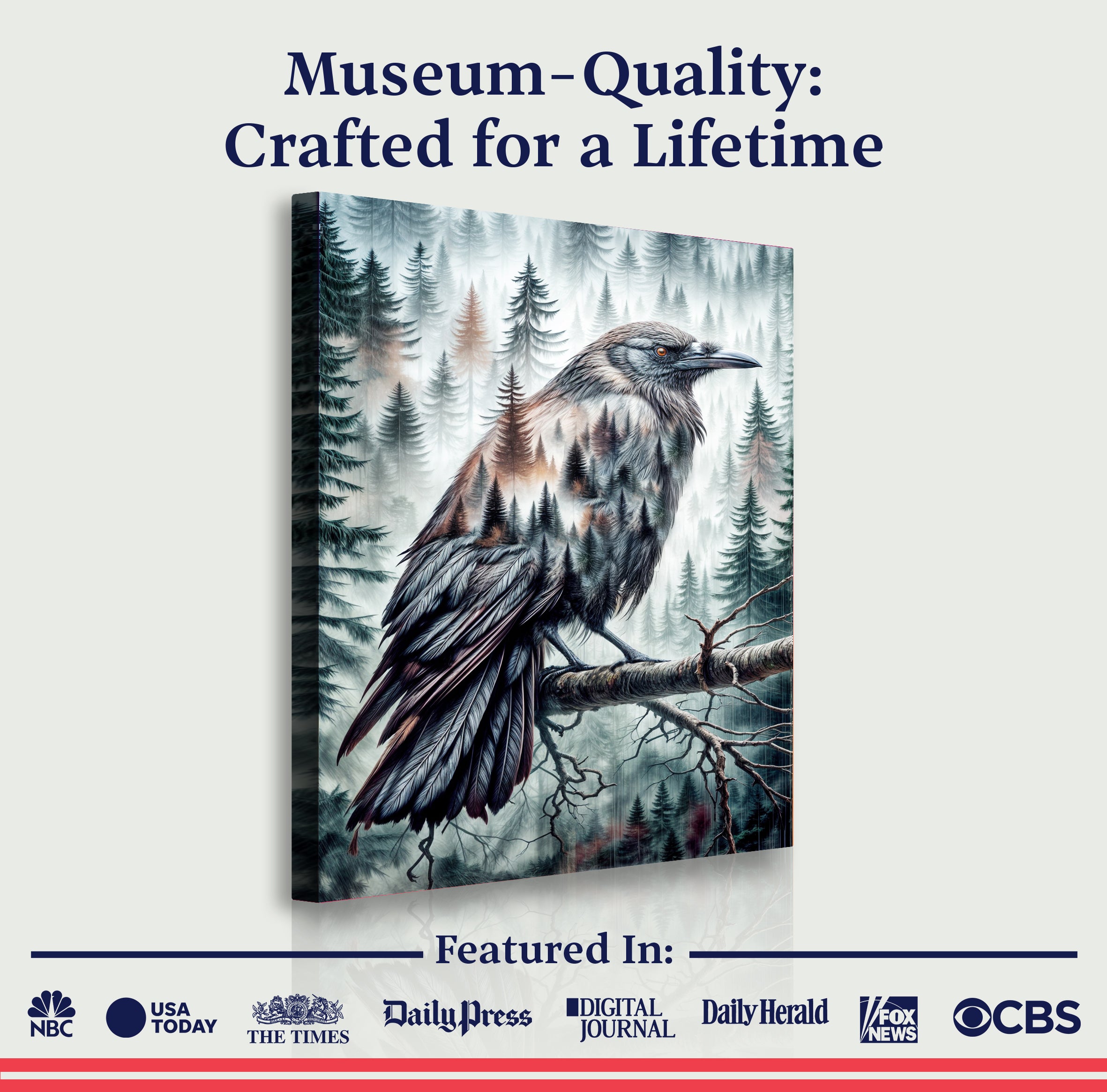 Crow Double Exposure Wall Art on sale at MyriadMart