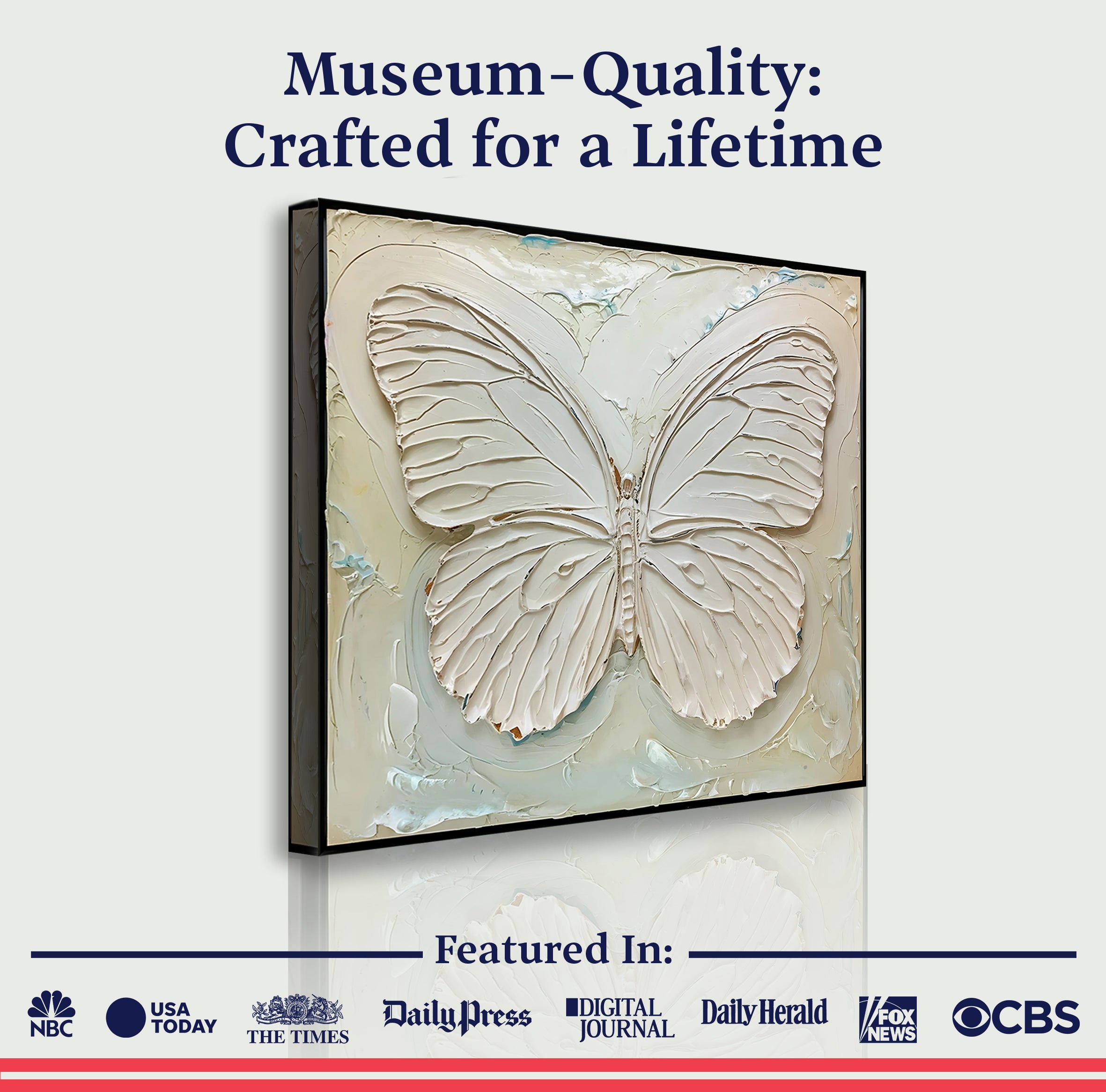 3D White Butterfly Wall Art on sale at MyriadMart
