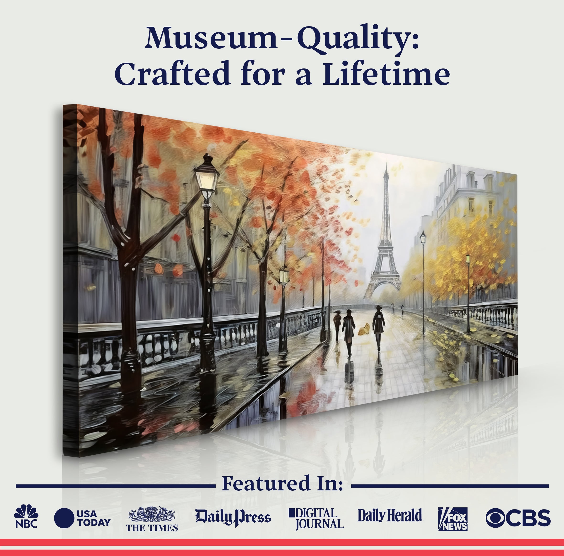 Parisian Rain Cityscape Impasto Wall Art on sale at MyriadMart