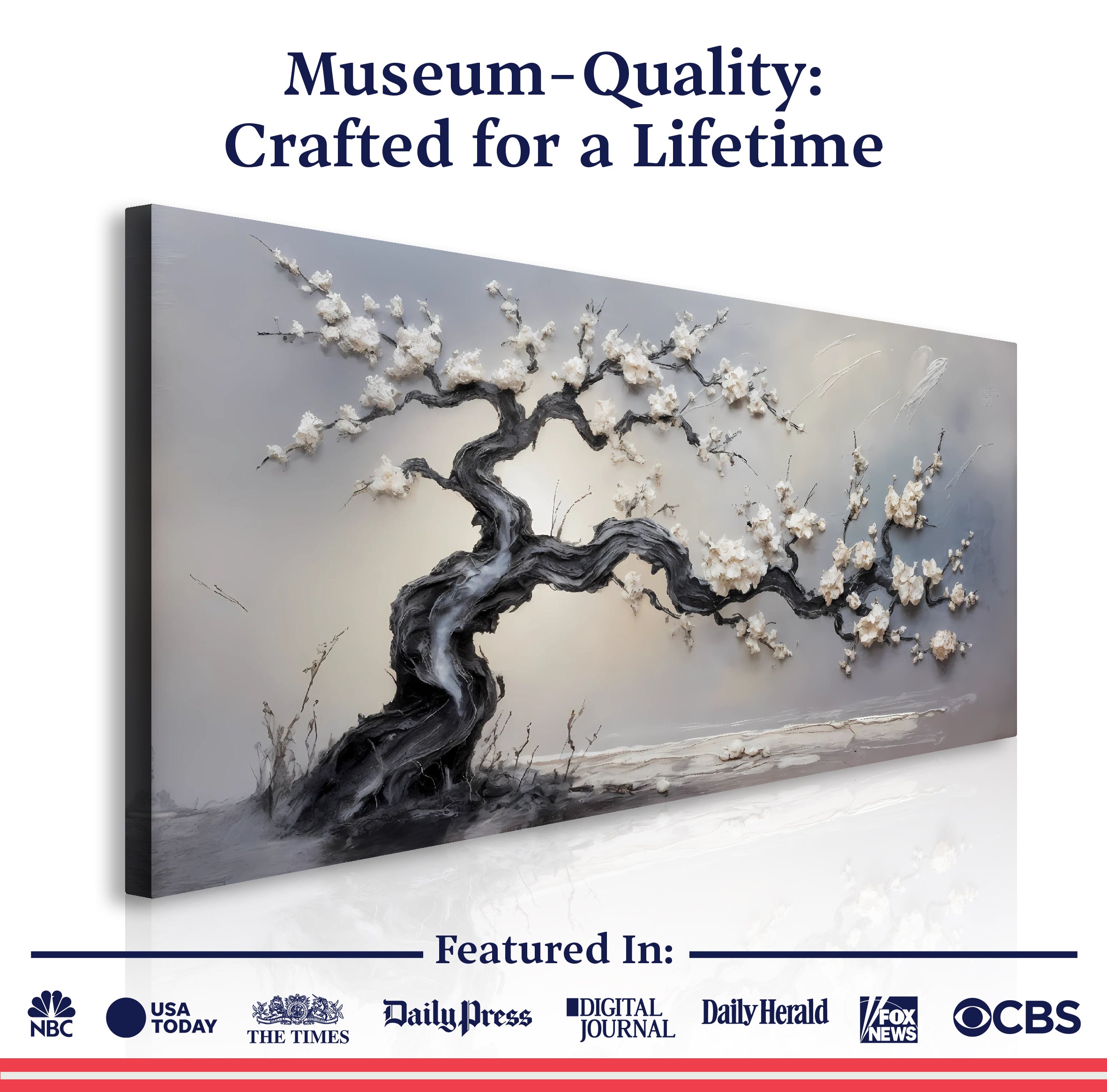 White Blossom Wall Art on sale at MyriadMart