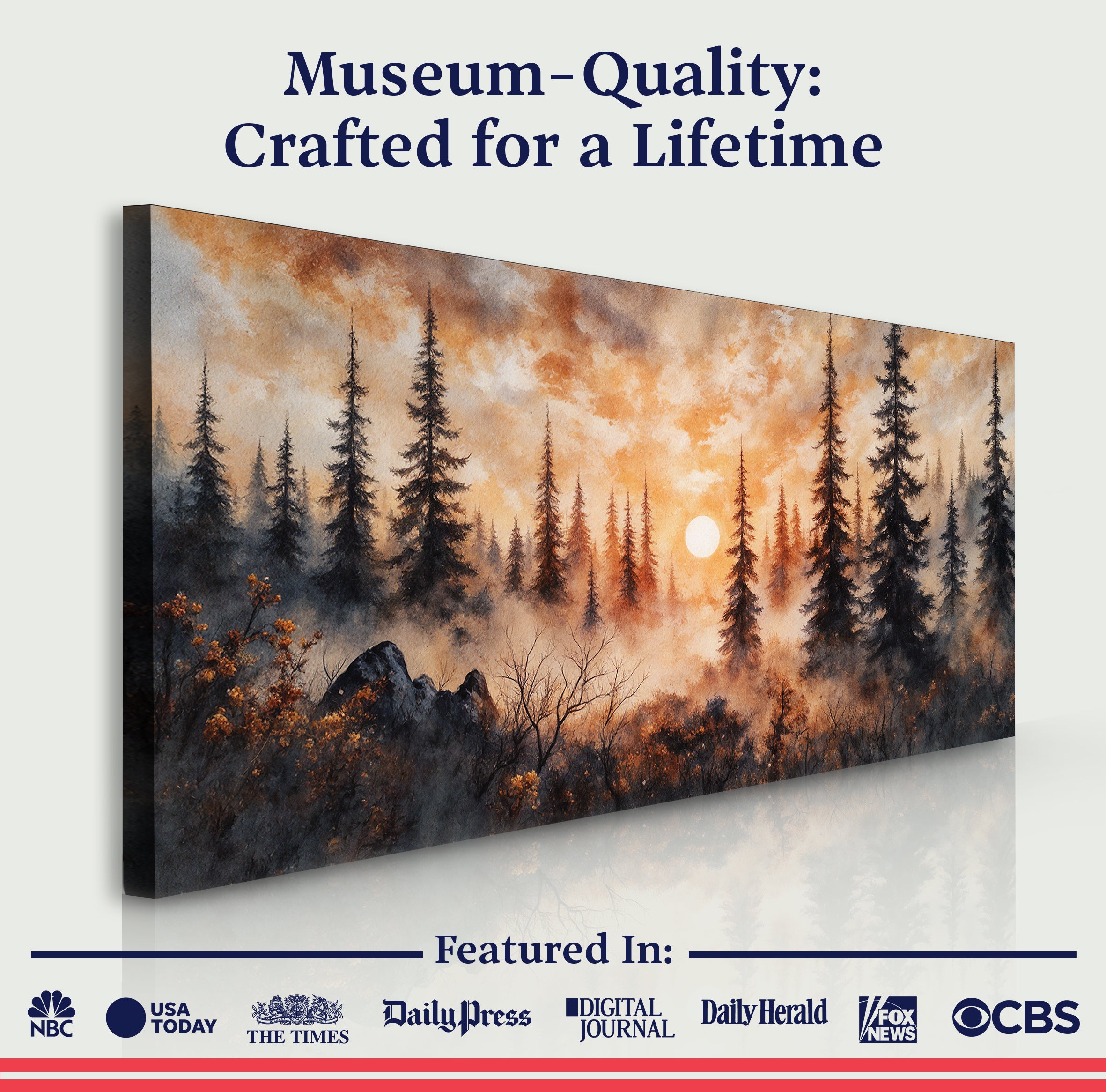 Rustic Forest Sunset Wall Art on sale at MyriadMart