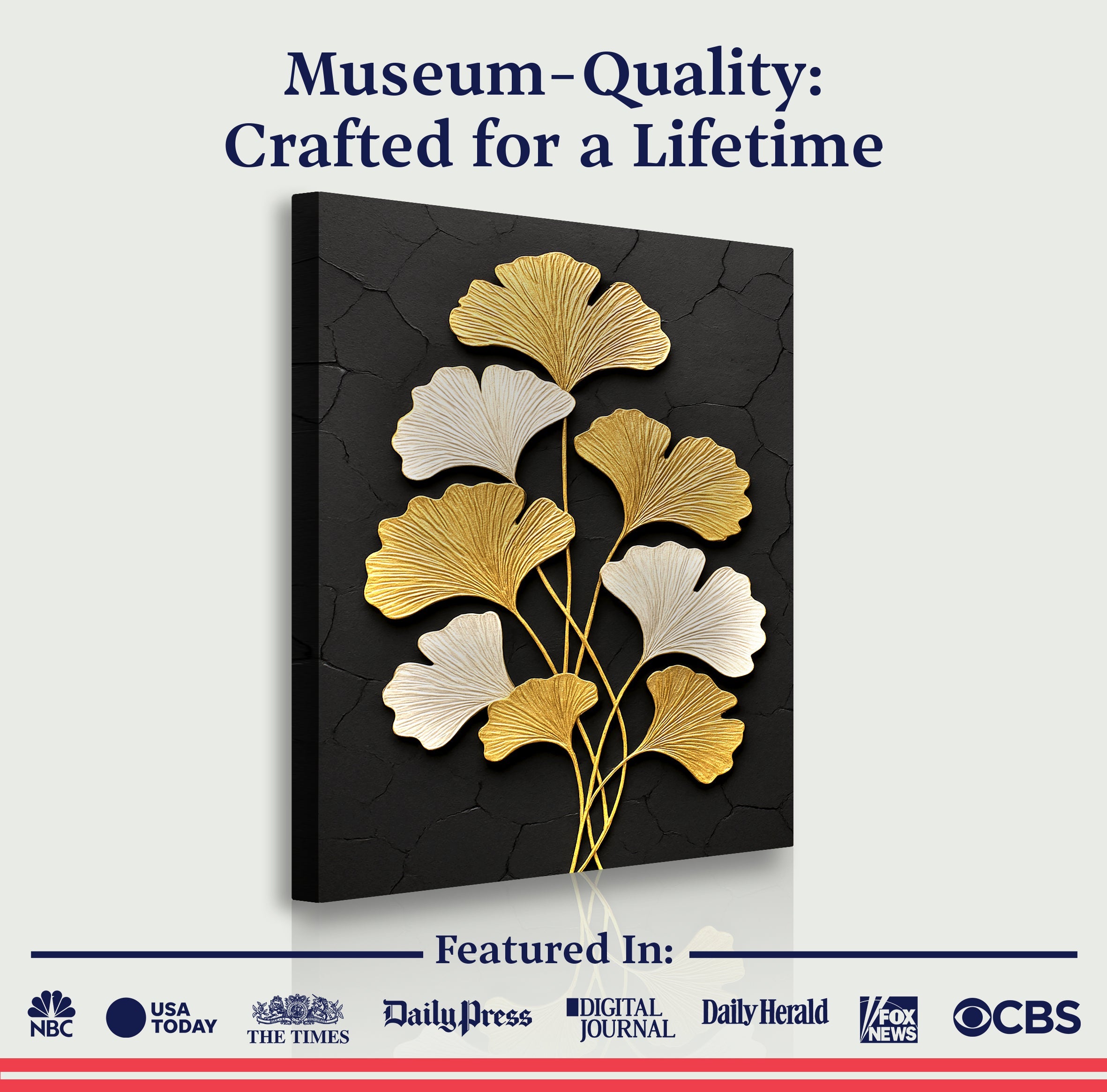 Golden Ginkgo Wall Art on sale at MyriadMart