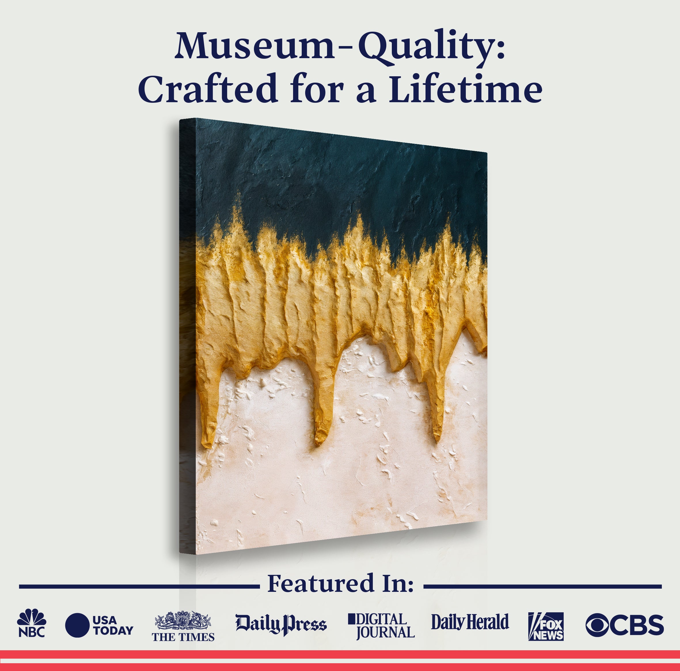 Abstract Blue And Gold Wall Art on sale at MyriadMart