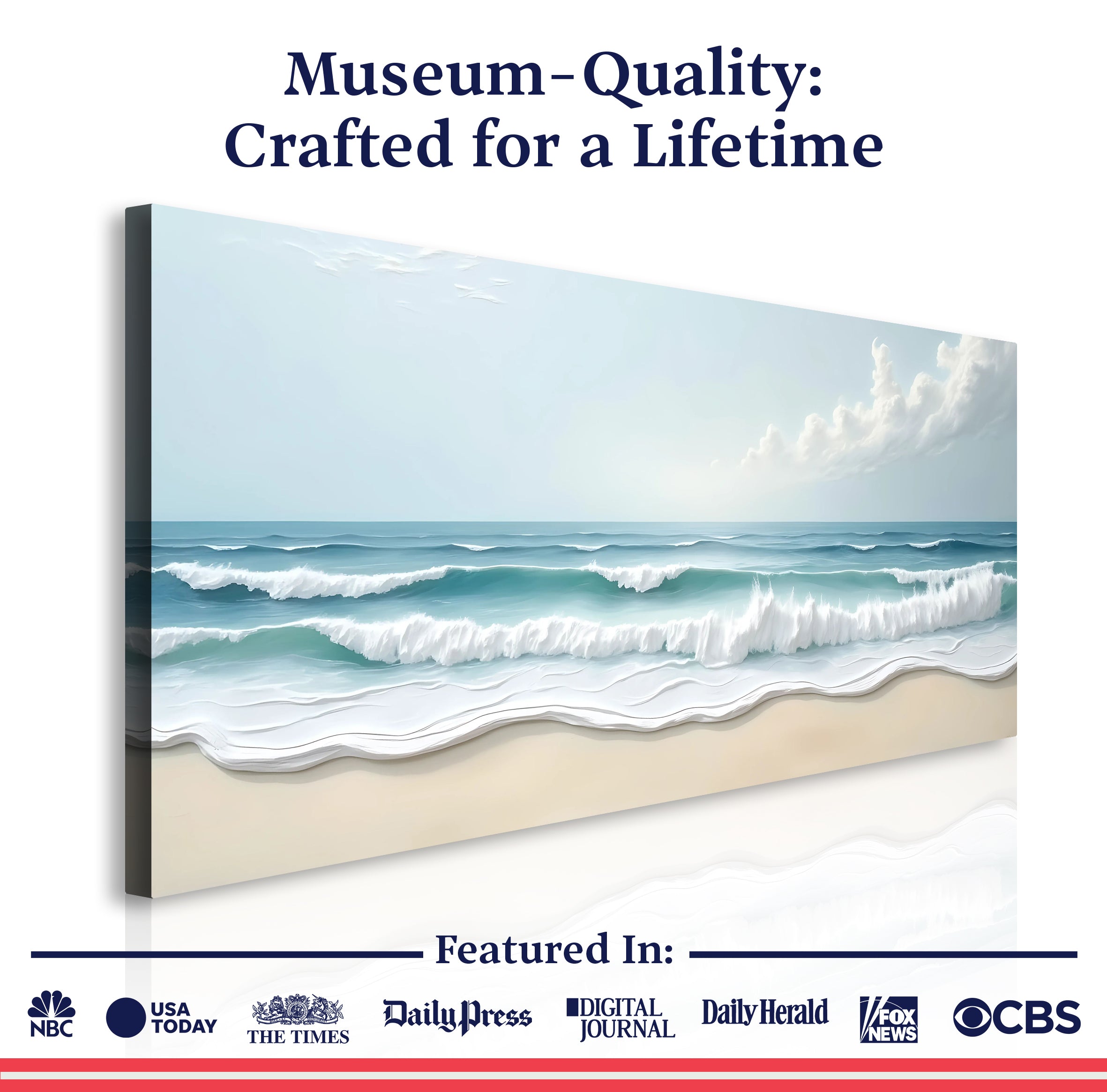 Serene Ocean Wave Coastal Wall Art XIV on sale at MyriadMart