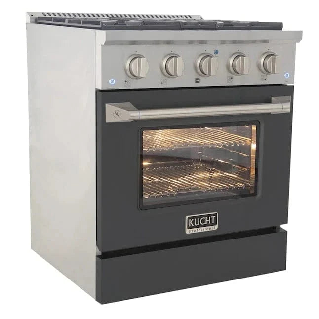 Kucht 30" Propane Range, Stainless Steel, Grey Oven Door, KNG301/LP-GR on sale at MyriadMart