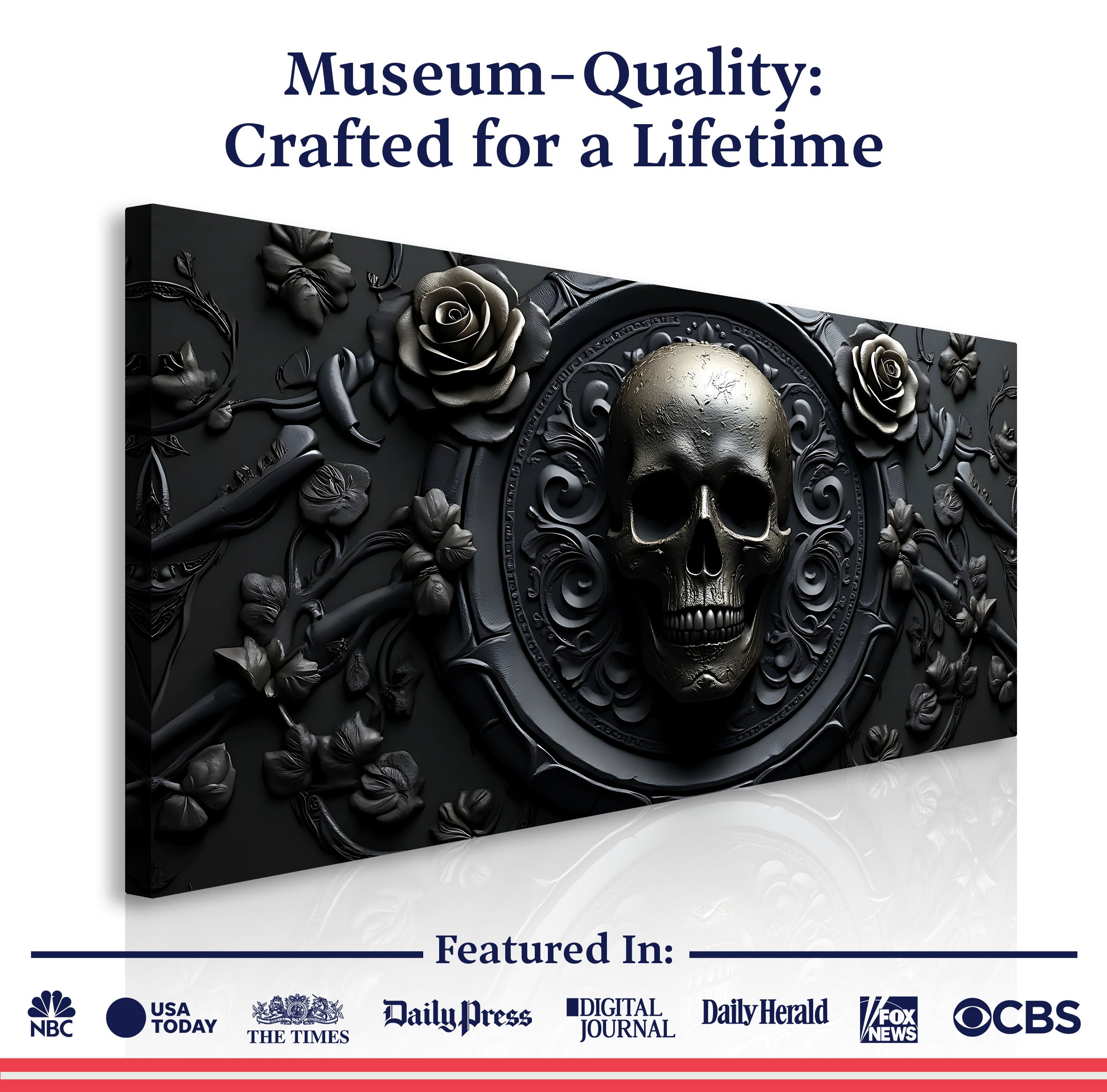 3D Rose and Skull Wall Art VI on sale at MyriadMart