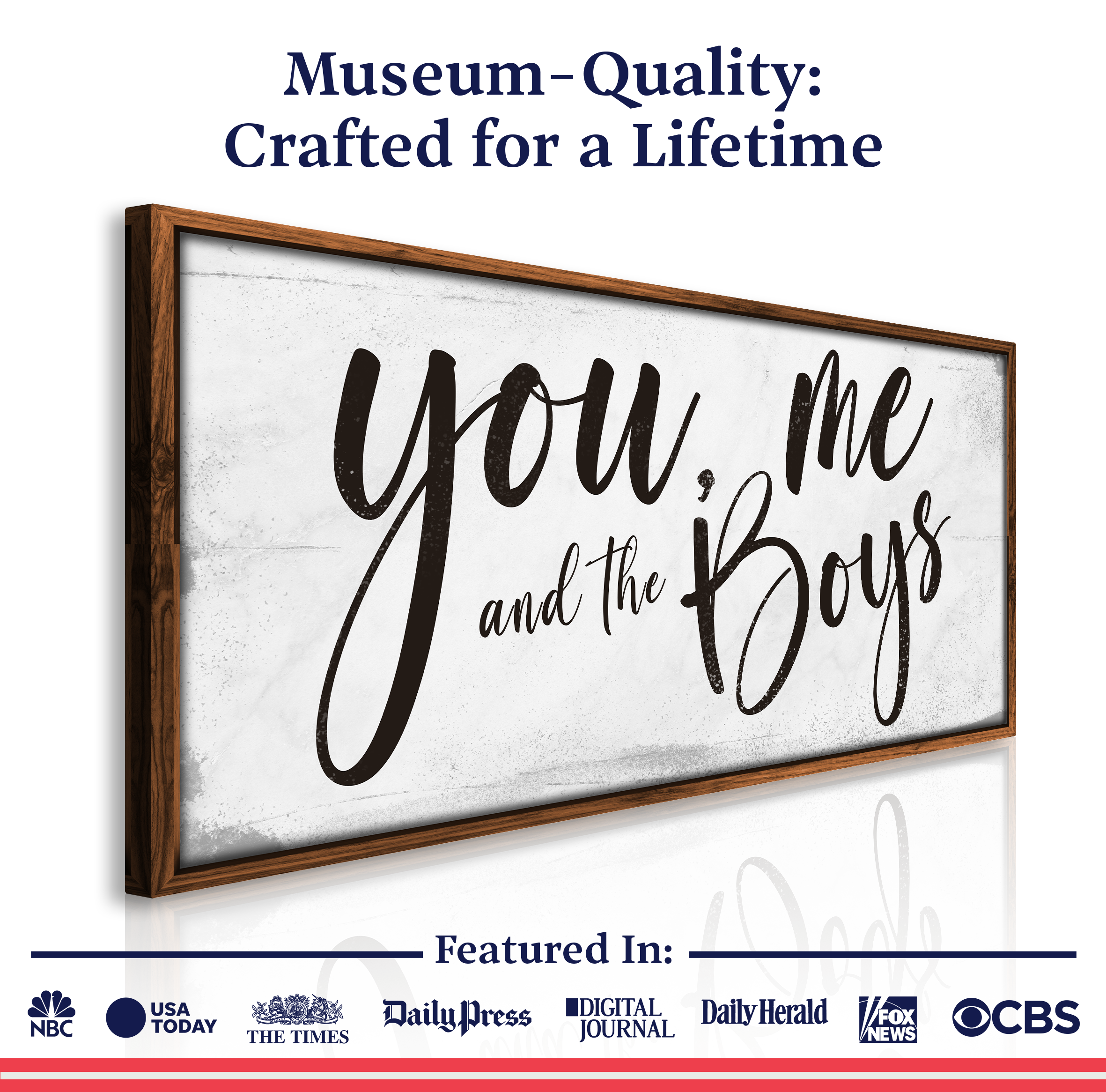 You Me and the Boys Farmhouse Bedroom Sign III on sale at MyriadMart