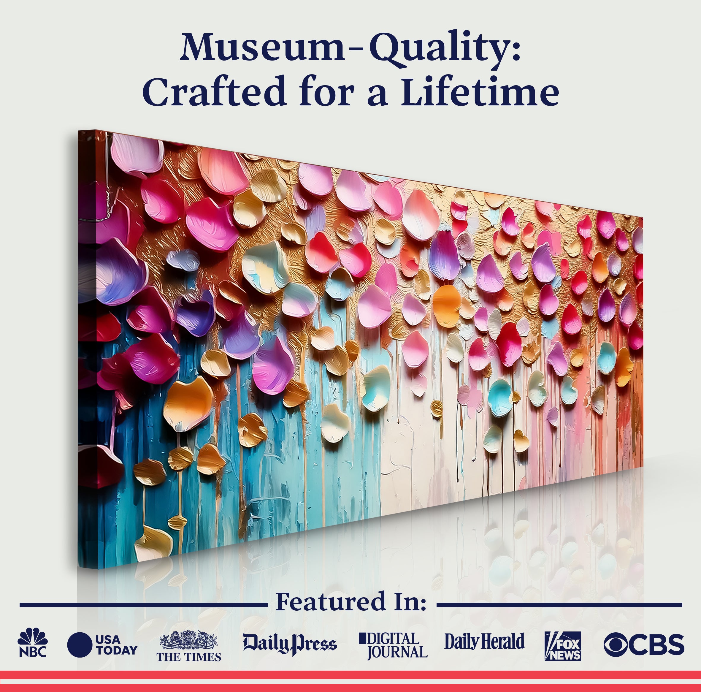 Vibrant Petals Impasto Wall Art on sale at MyriadMart