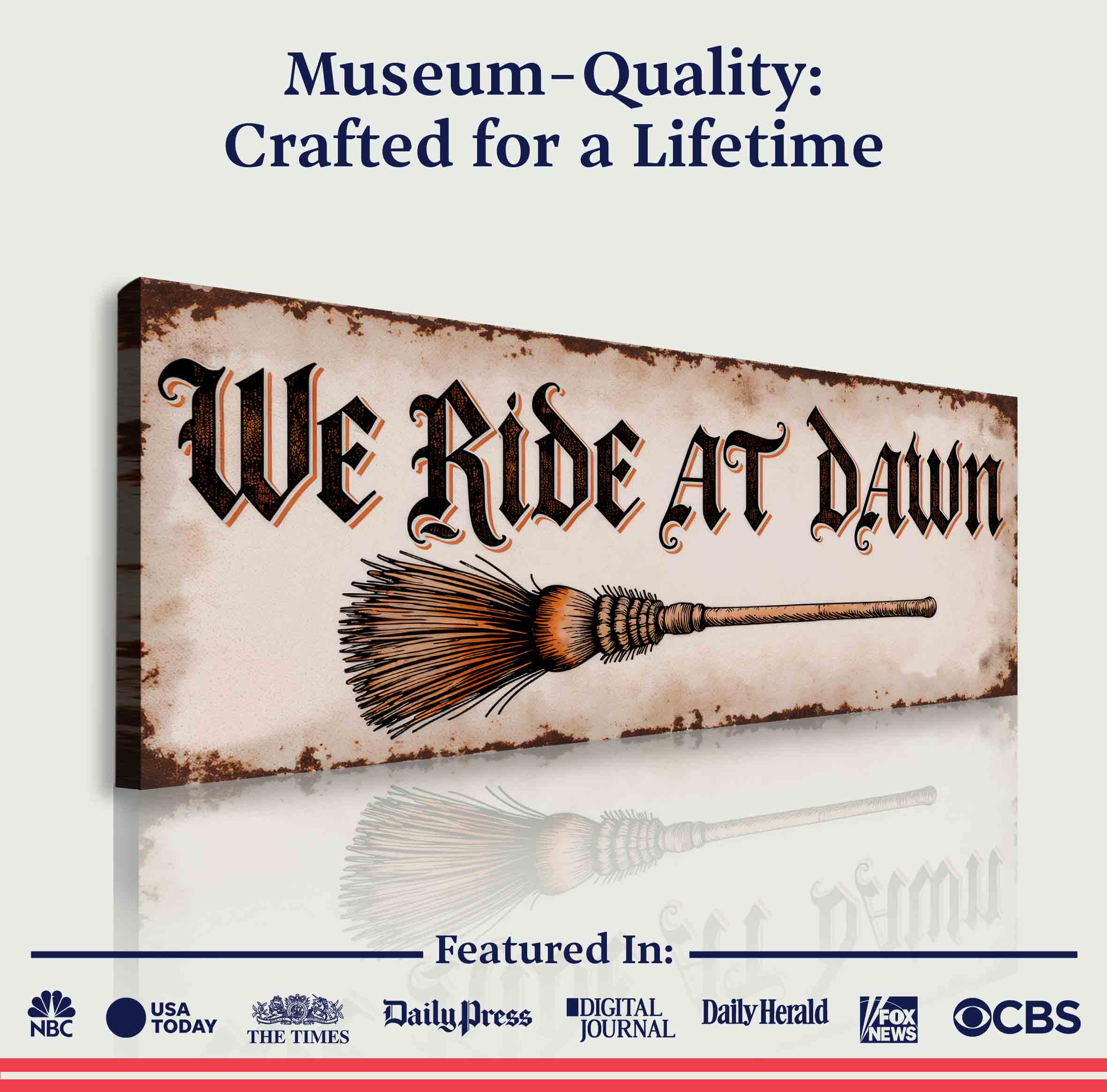 We Ride At Dawn Halloween Wall Sign on sale at MyriadMart
