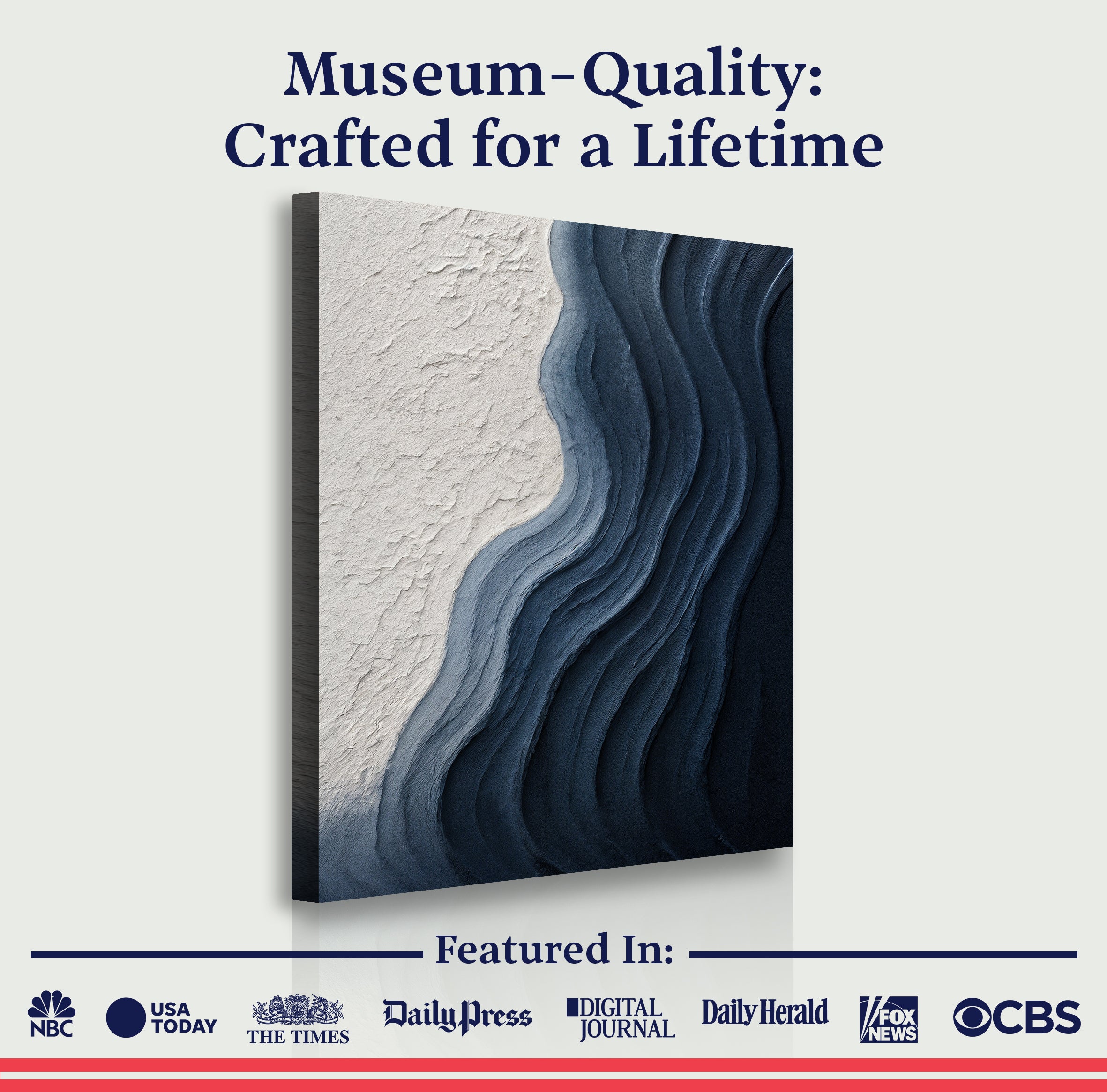 Abstract Minimalist Wave Impasto Wall Art on sale at MyriadMart