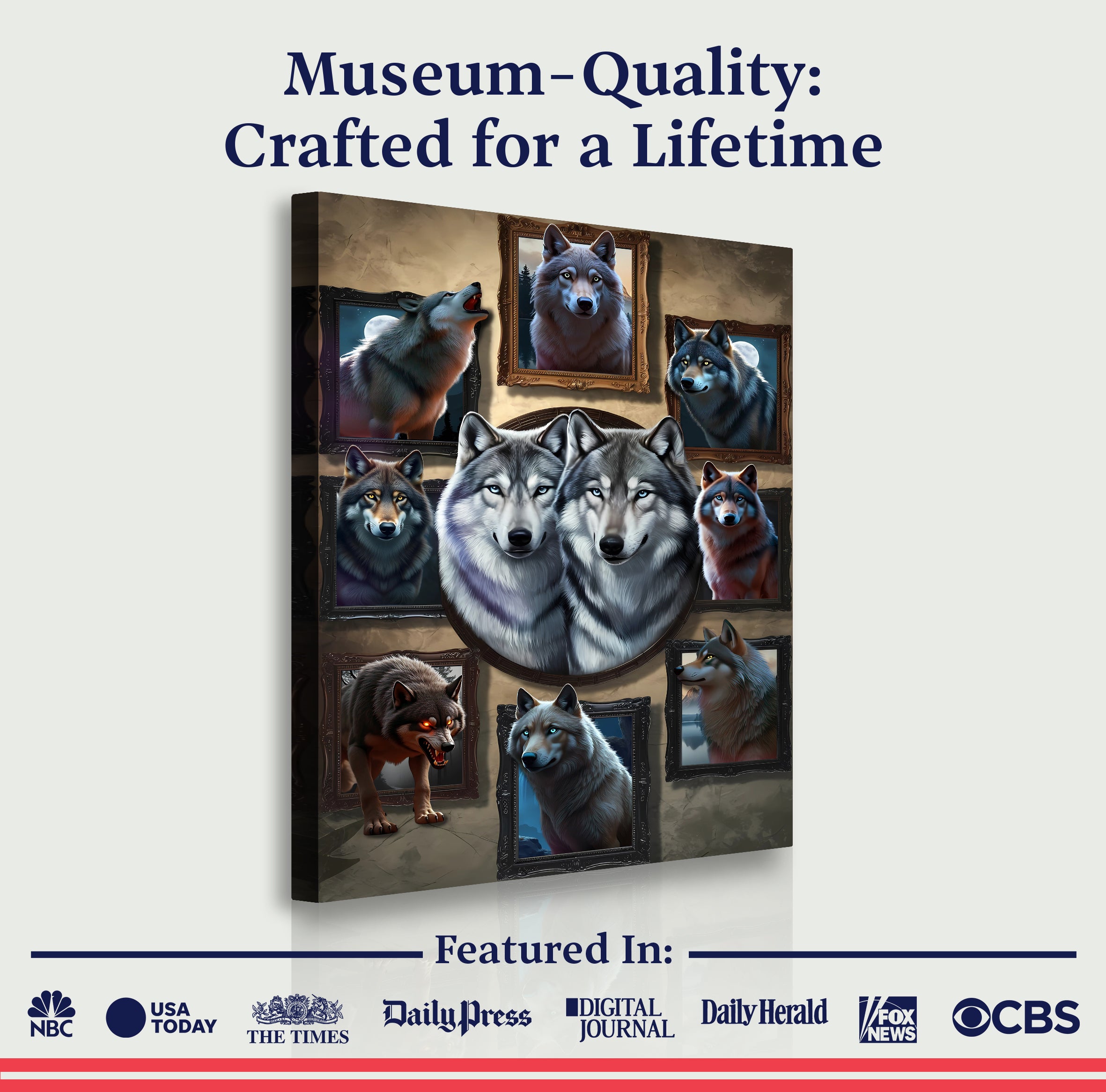 3D Wolf Collage Wall Art on sale at MyriadMart