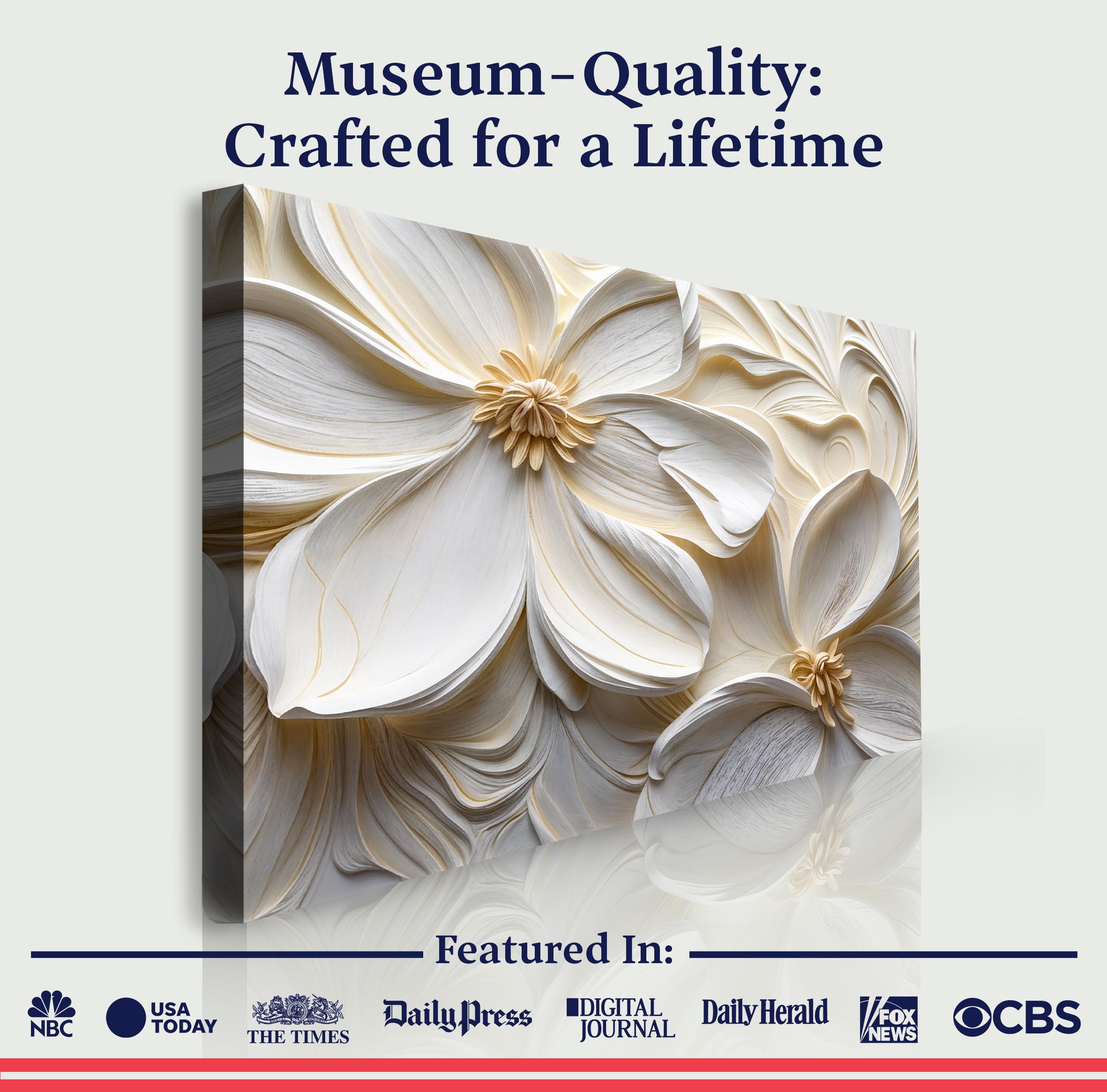 3D Minimalist Flower Wall Art II on sale at MyriadMart