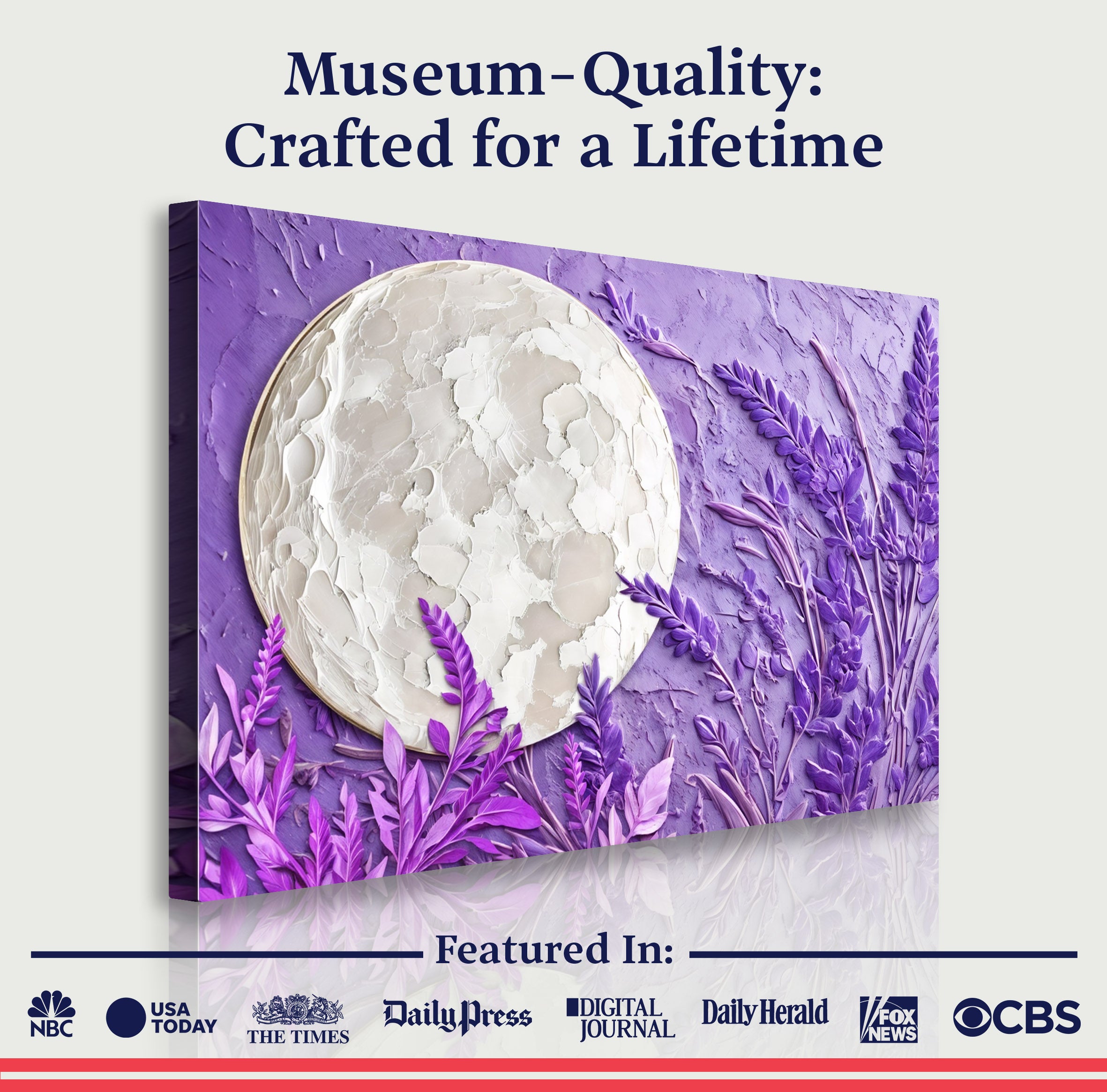 3D Lavander Moon Wall Art on sale at MyriadMart