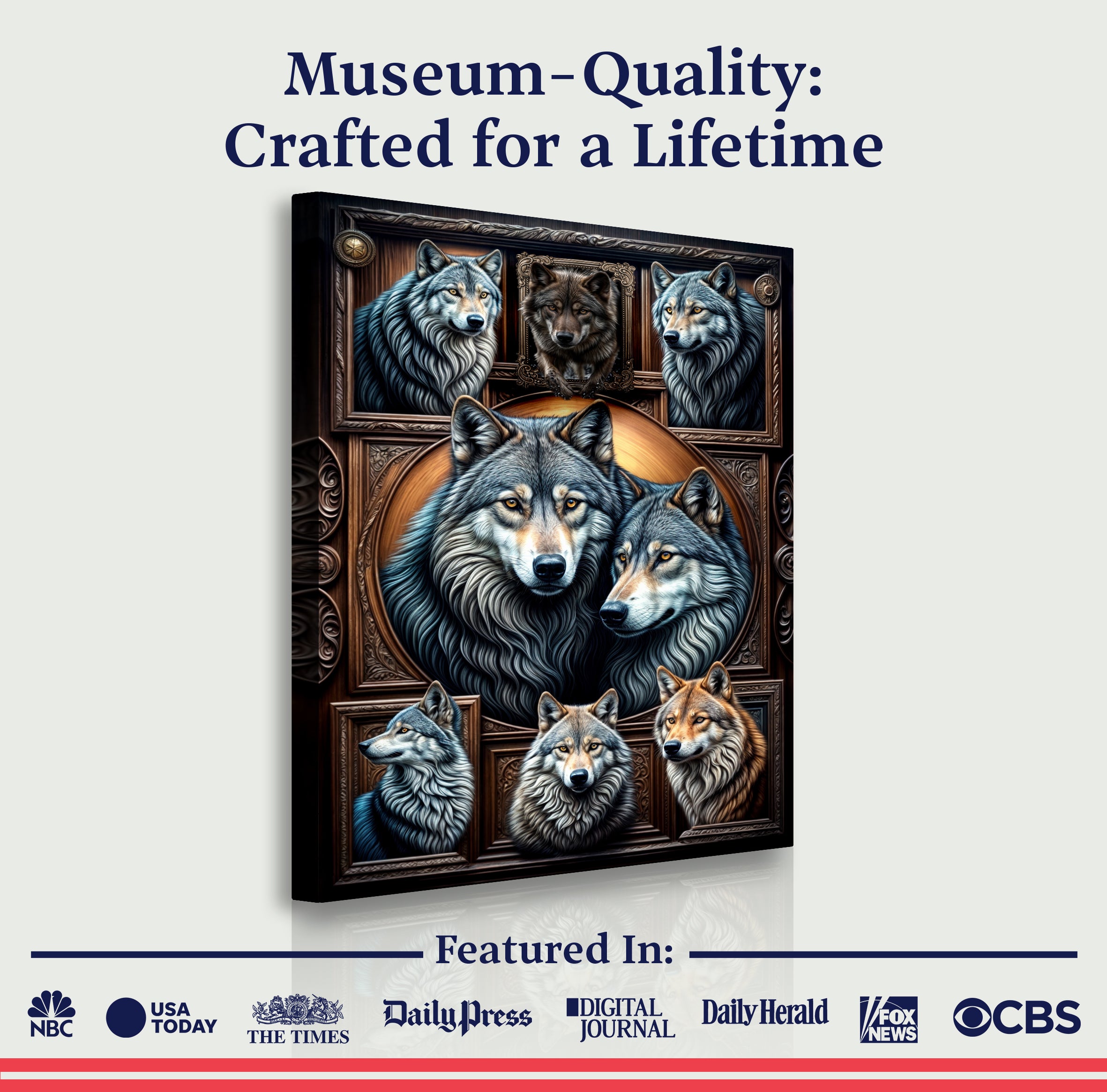 3D Wolf Collage Wall Art III on sale at MyriadMart