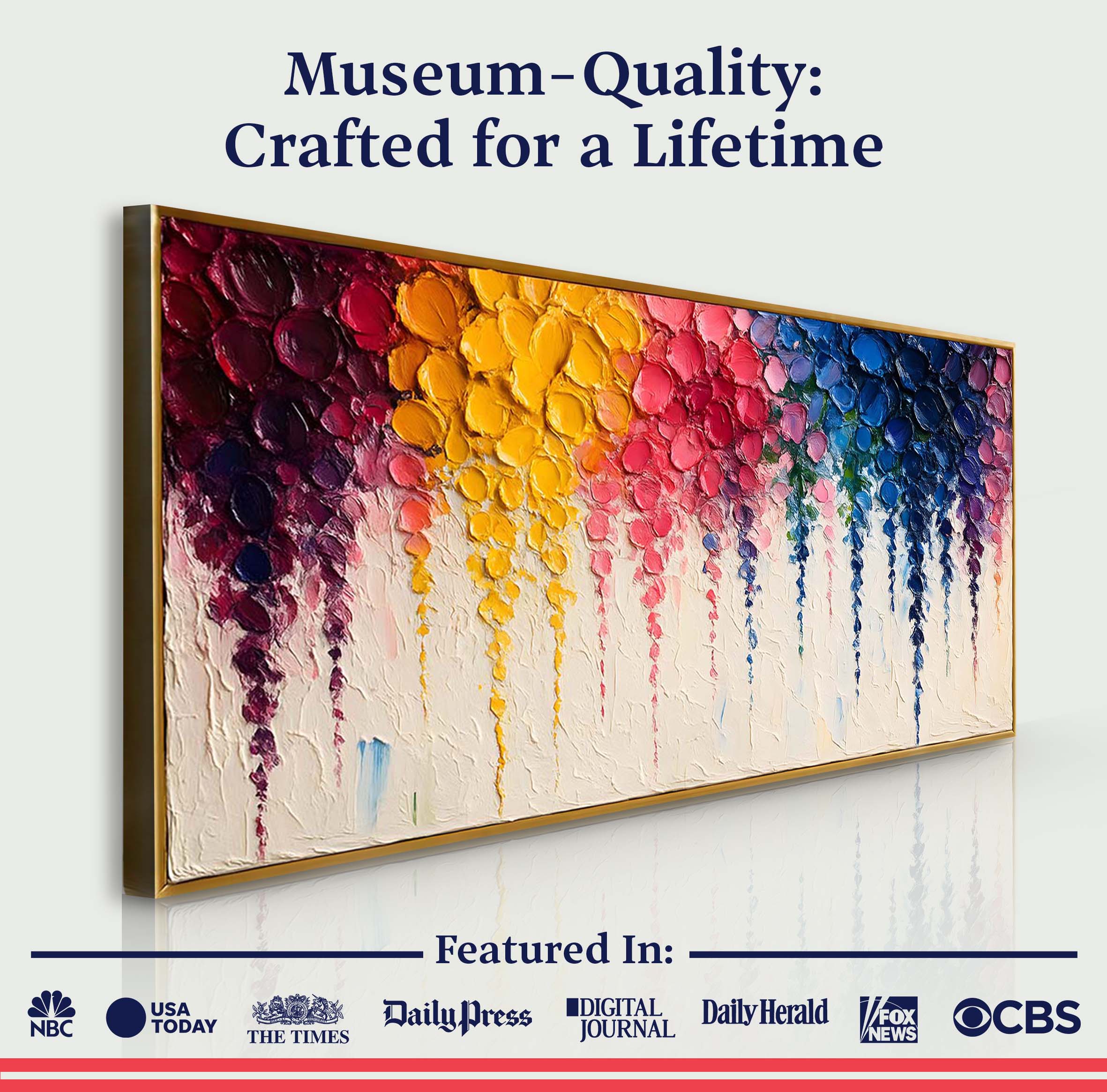 Rainbow Cascade Impasto Wall Art on sale at MyriadMart