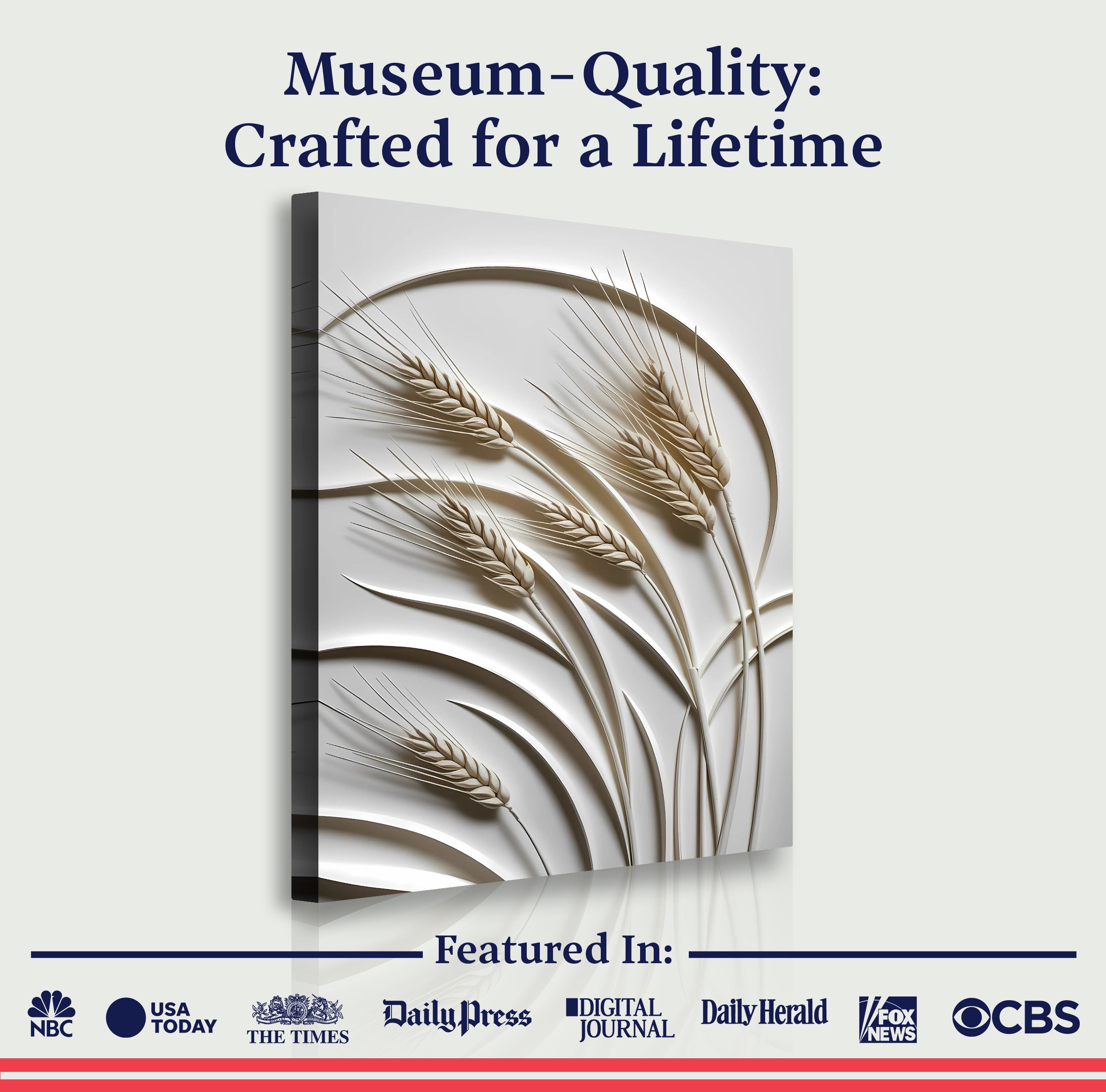 3D Minimalist Wheat Wall Art on sale at MyriadMart