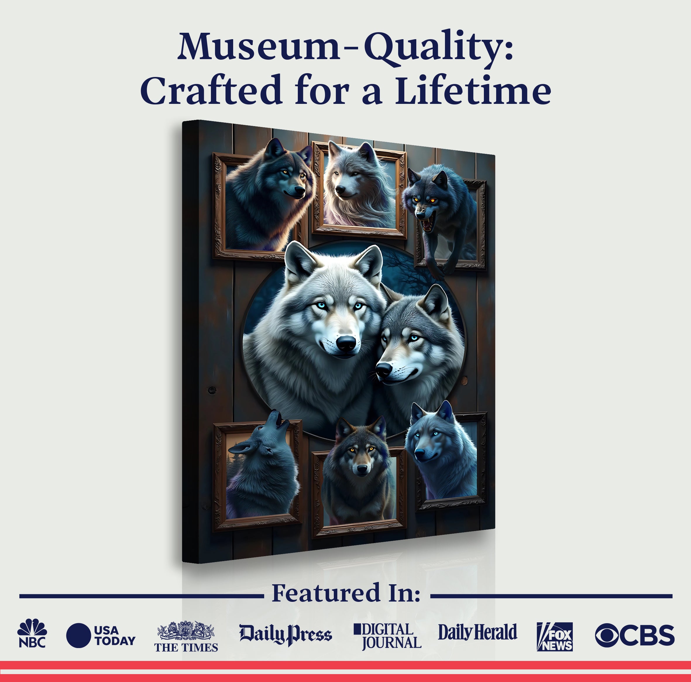 3D Wolf Collage Wall Art II on sale at MyriadMart