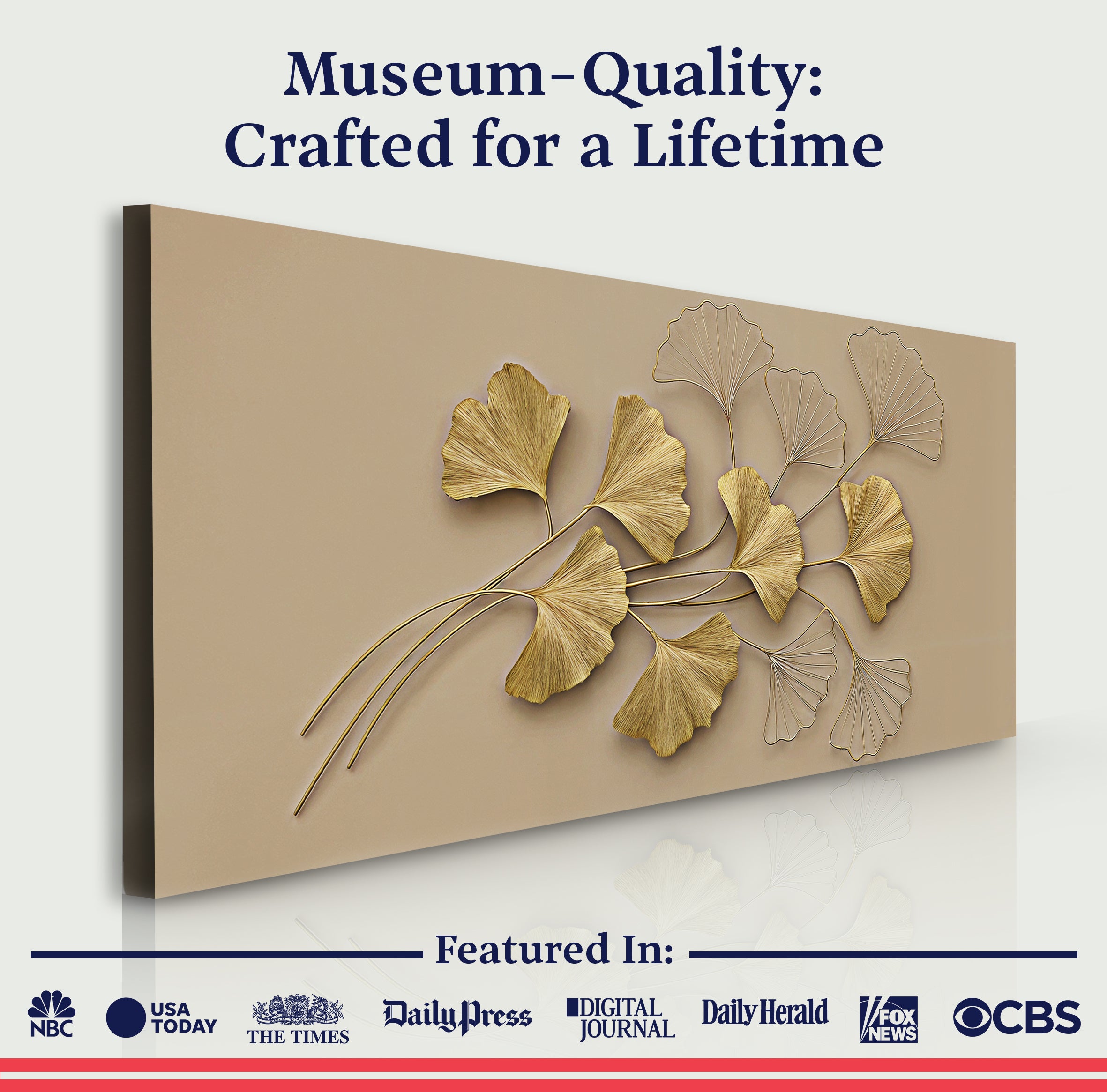 Golden Botanical Wall Art on sale at MyriadMart