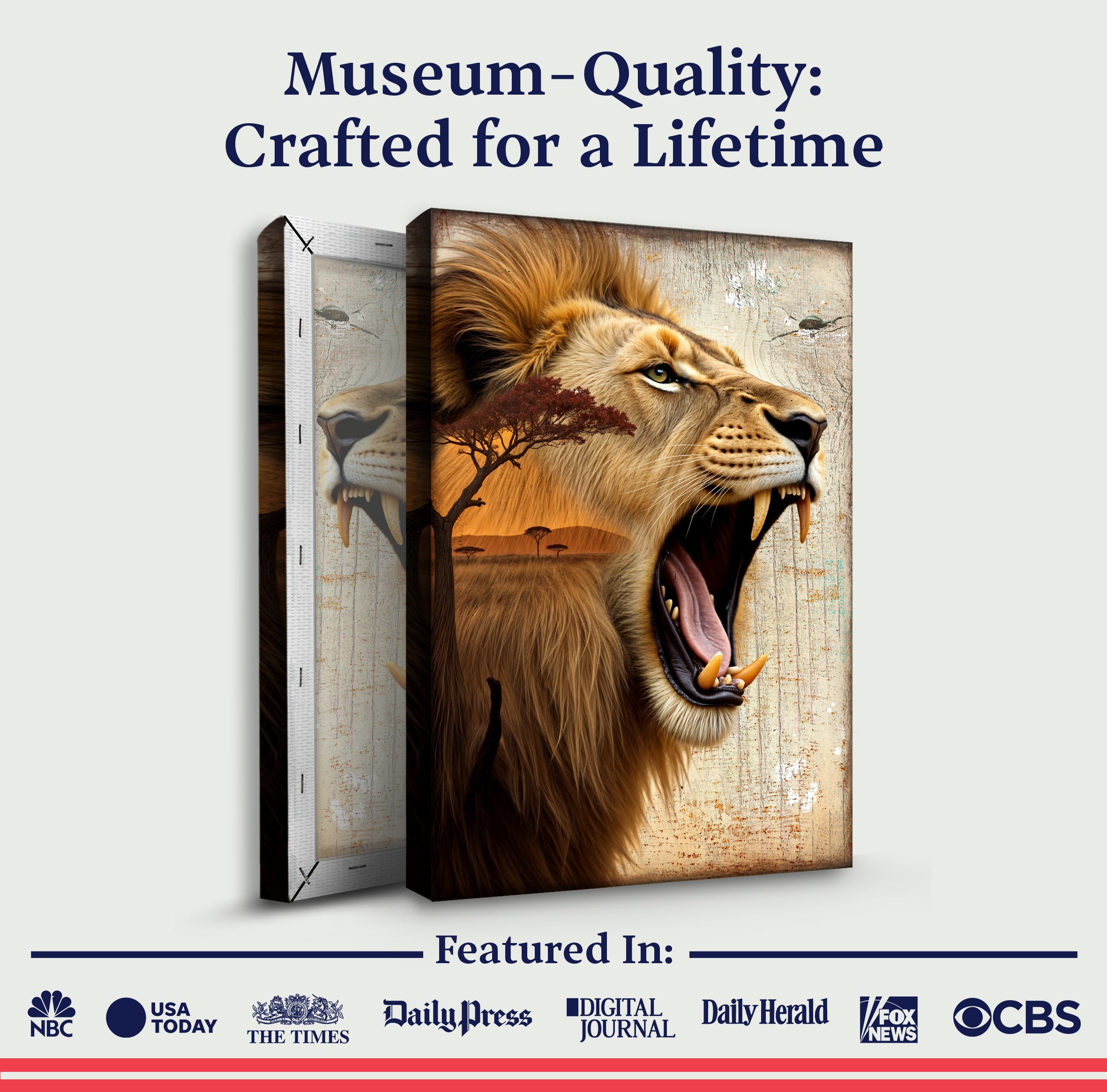 Lion Double Exposure Wall Art on sale at MyriadMart