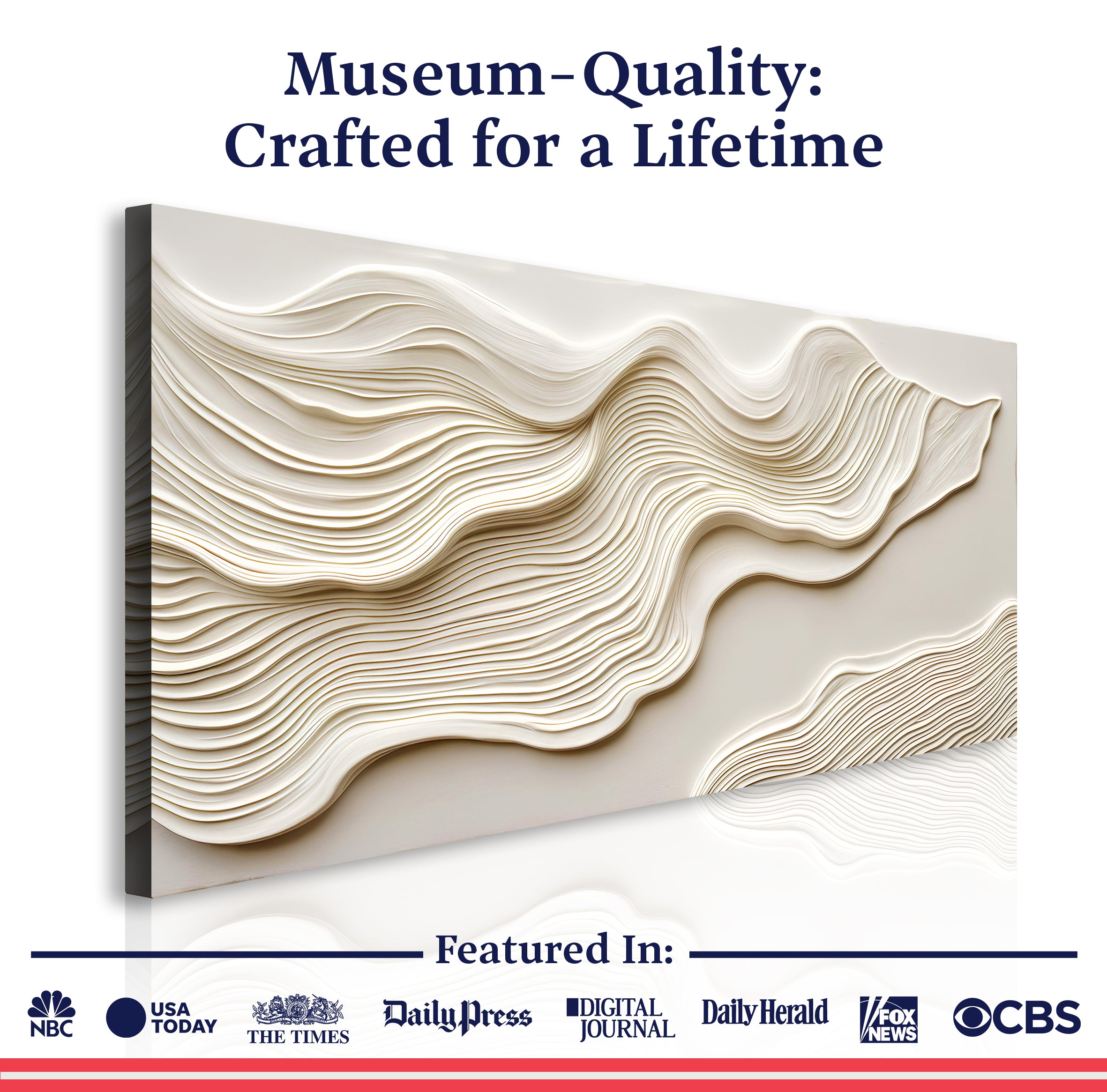 Ivory Impasto Abstract Wall Art on sale at MyriadMart