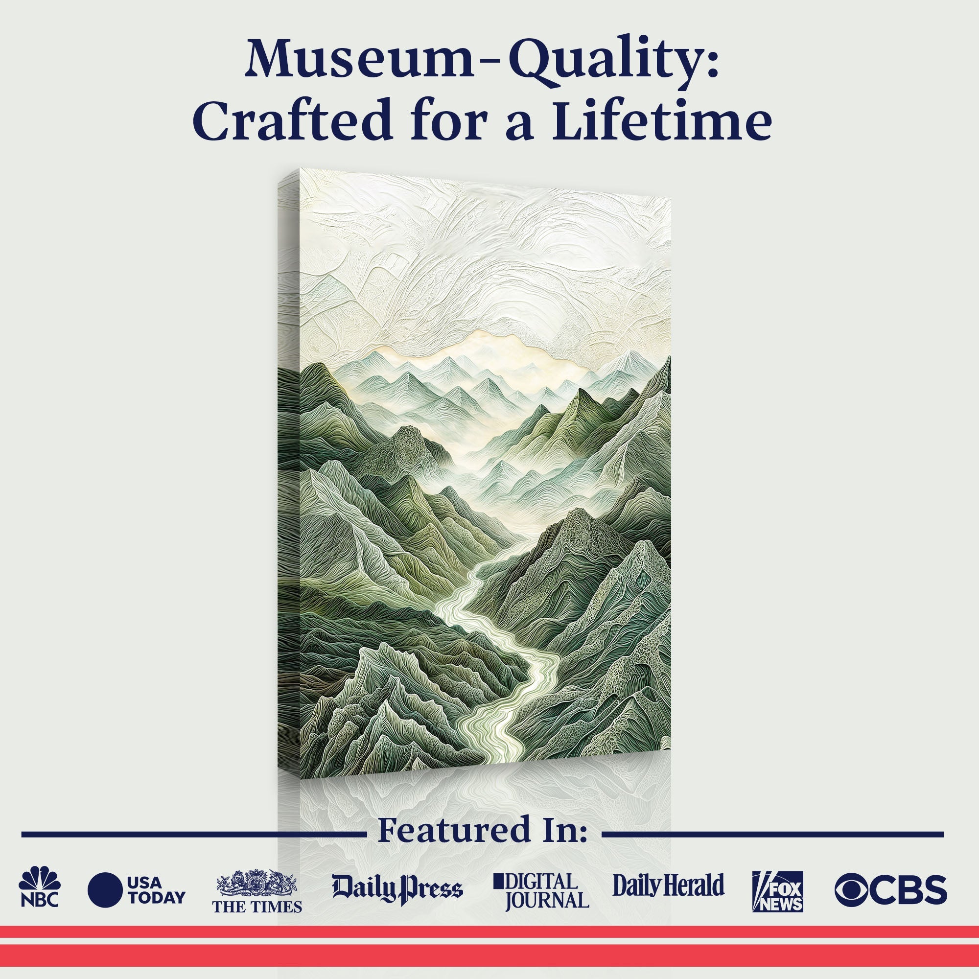 Abstract Mountain and River Landscape Wall Art on sale at MyriadMart