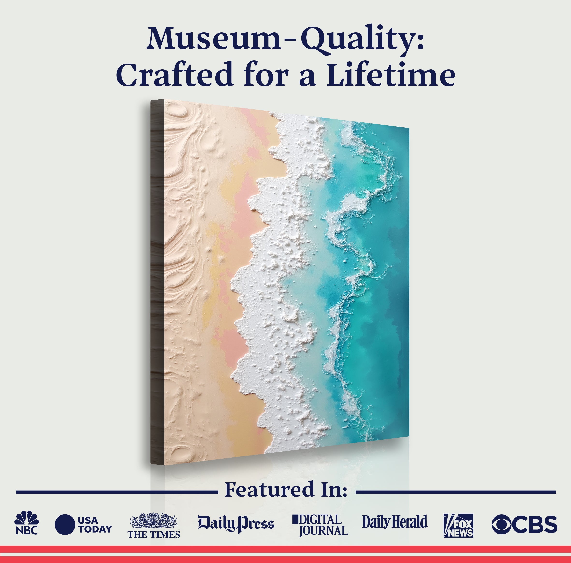 3D Minimalist Pink and Blue Ocean Wall Art on sale at MyriadMart