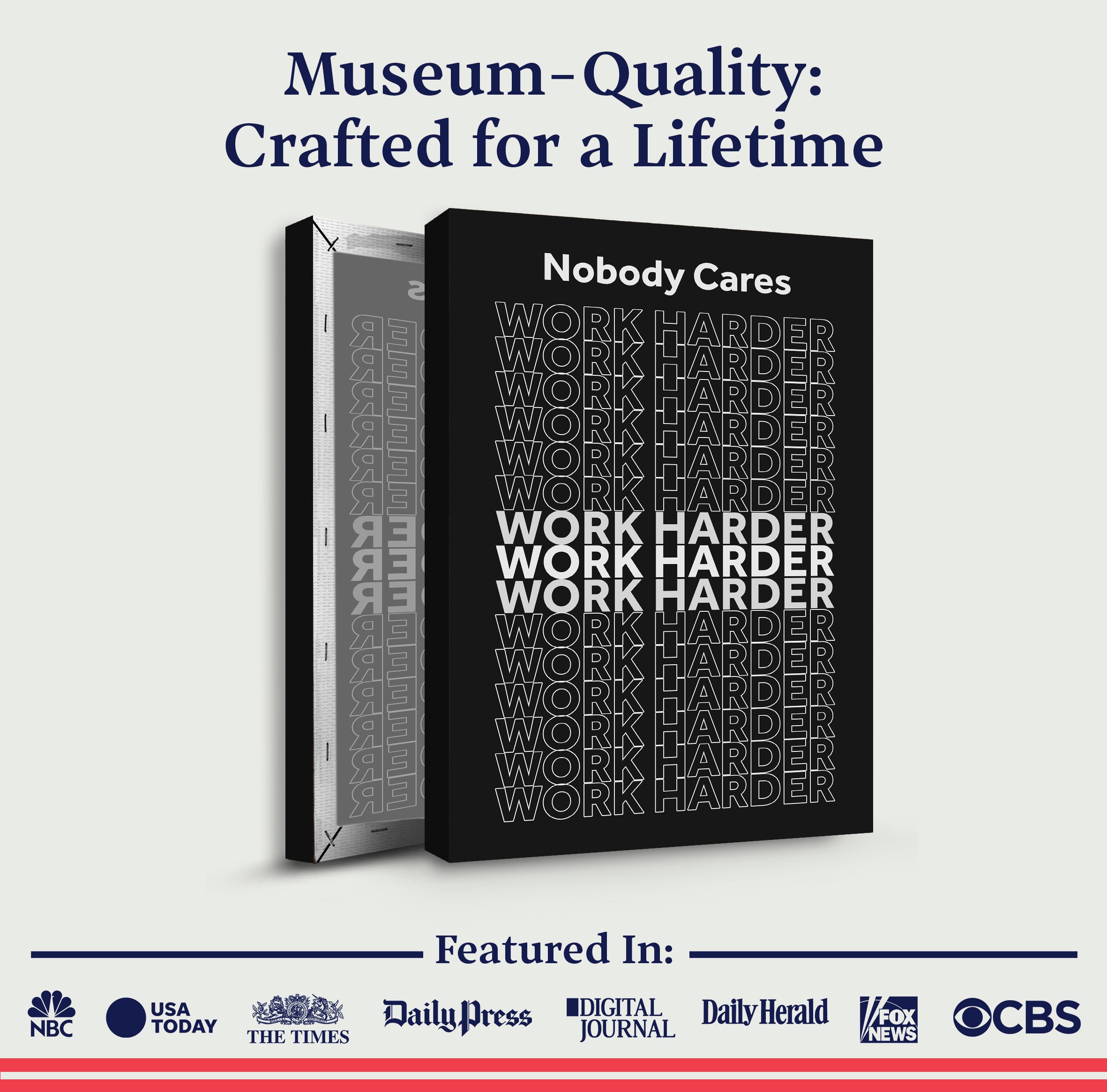 Work Harder Motivational Wall Sign on sale at MyriadMart