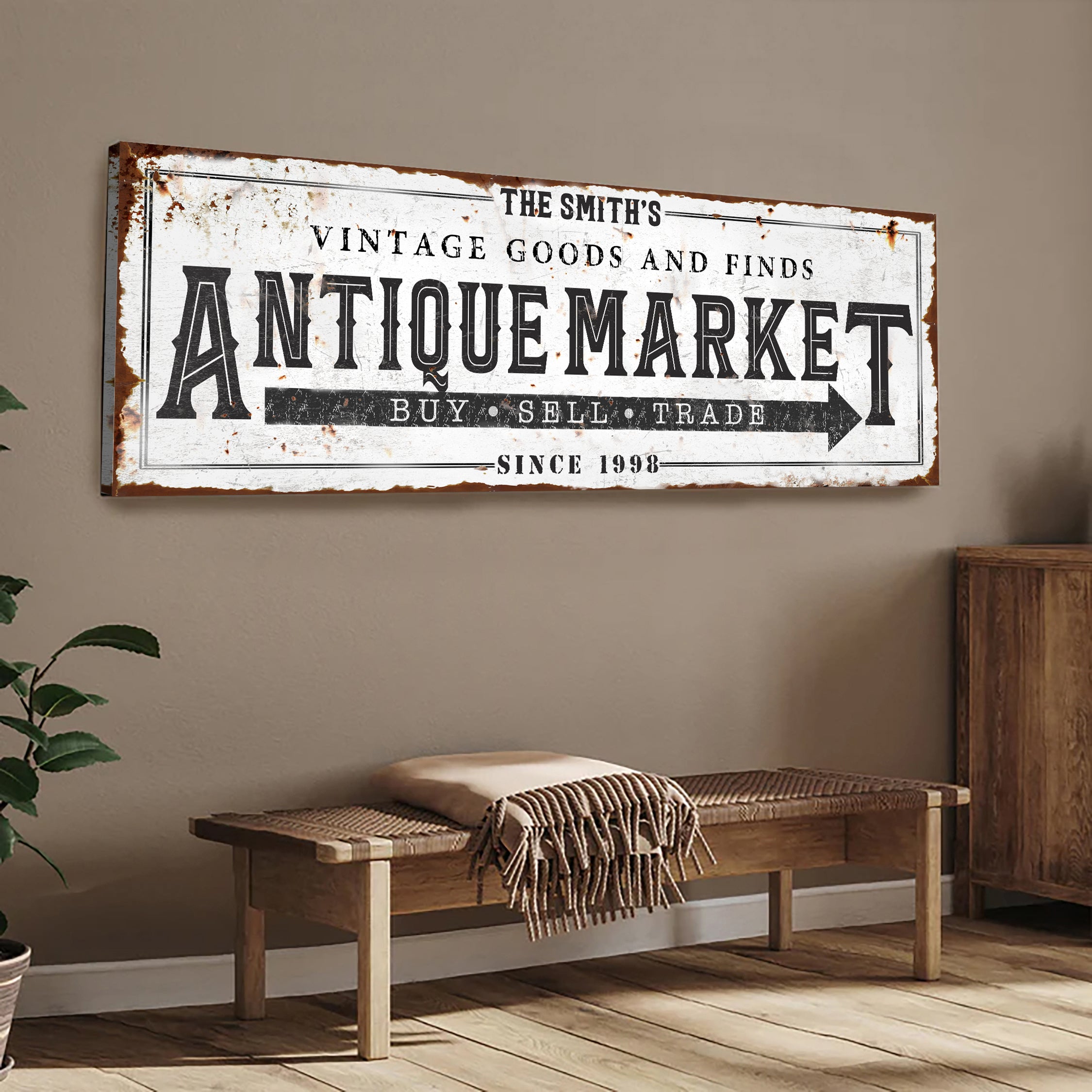 Vintage Antique Market Sign II on sale at MyriadMart