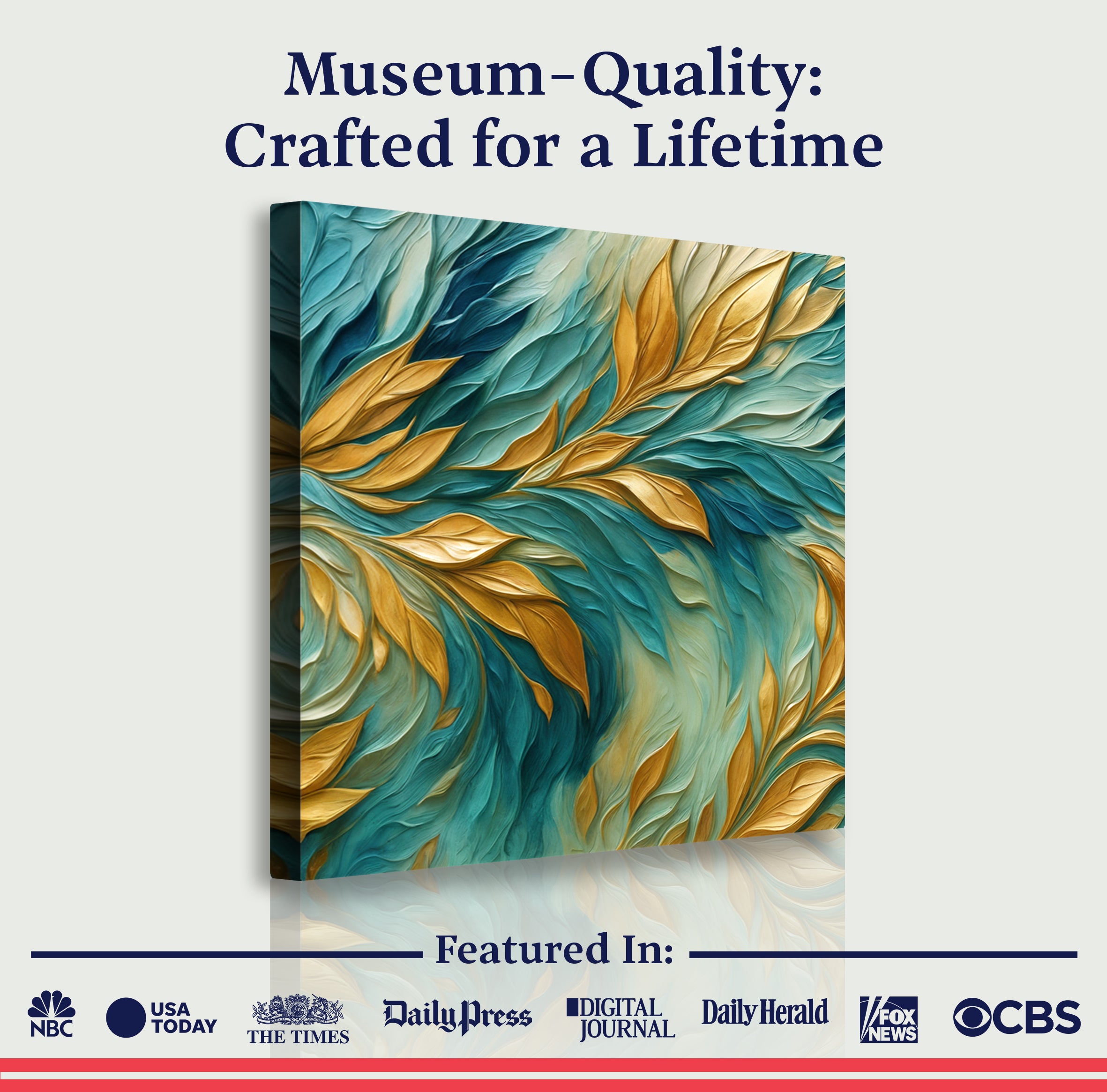 Abstract Gold And Blue Frosty Wall Art on sale at MyriadMart